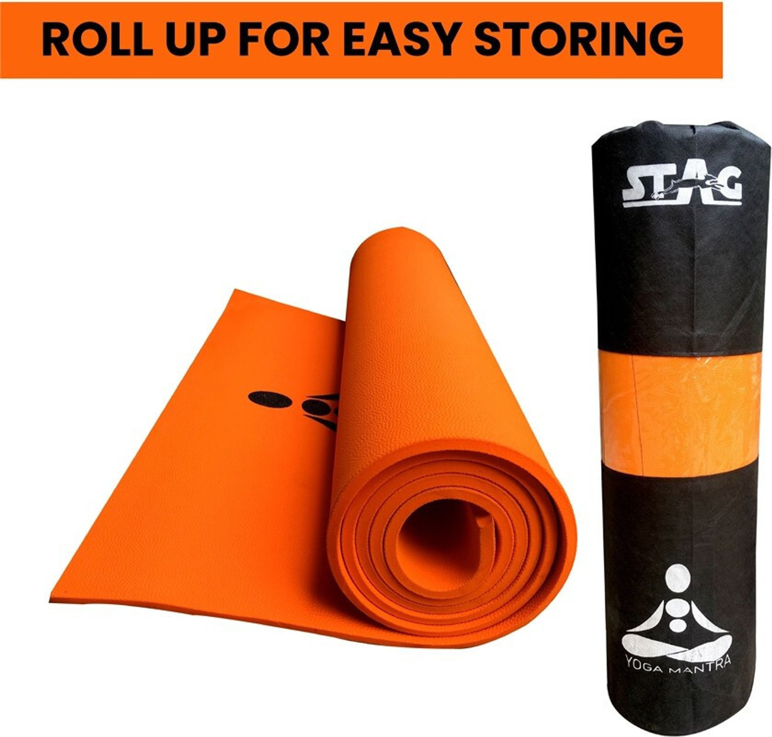 Image of STAG Yoga Mantra Asana Orange 12 mm Yoga Mat
