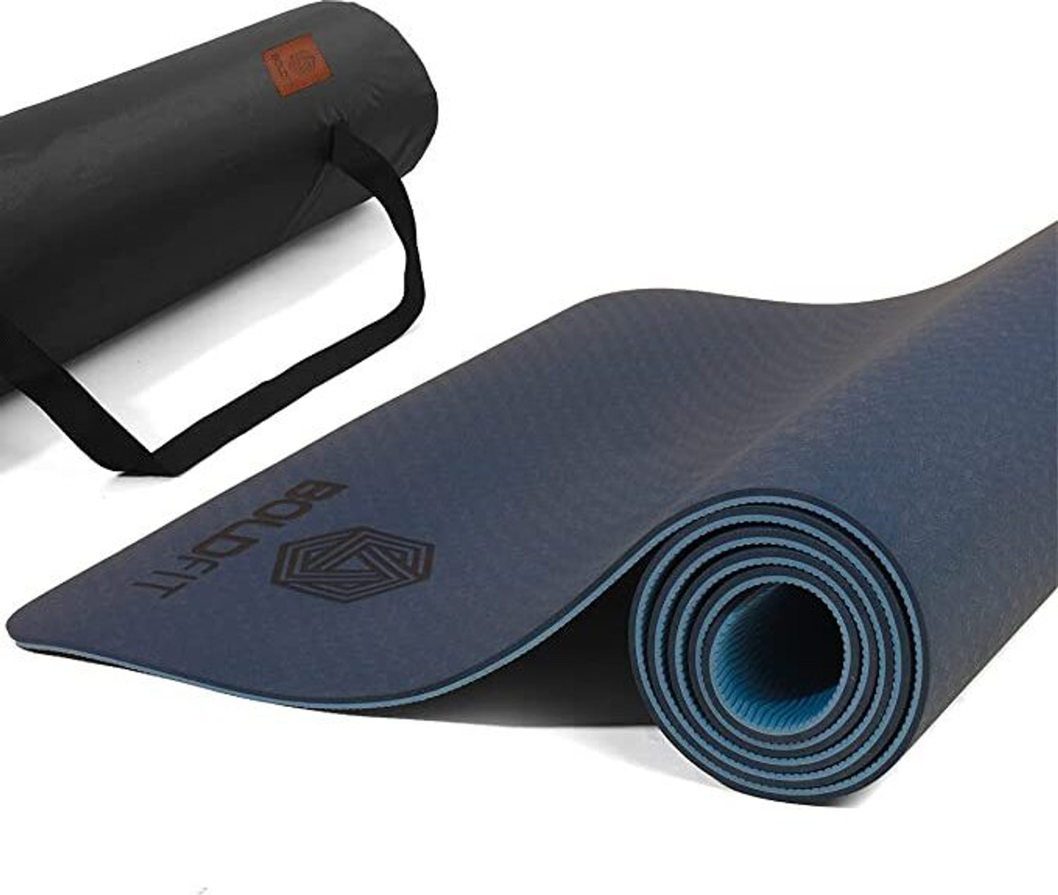 Image of BOLDFIT ProGrip Yoga Mat for men and women,(6mm) Extra Thick Anti skid with carrying bag Blue 6 mm Yoga Mat