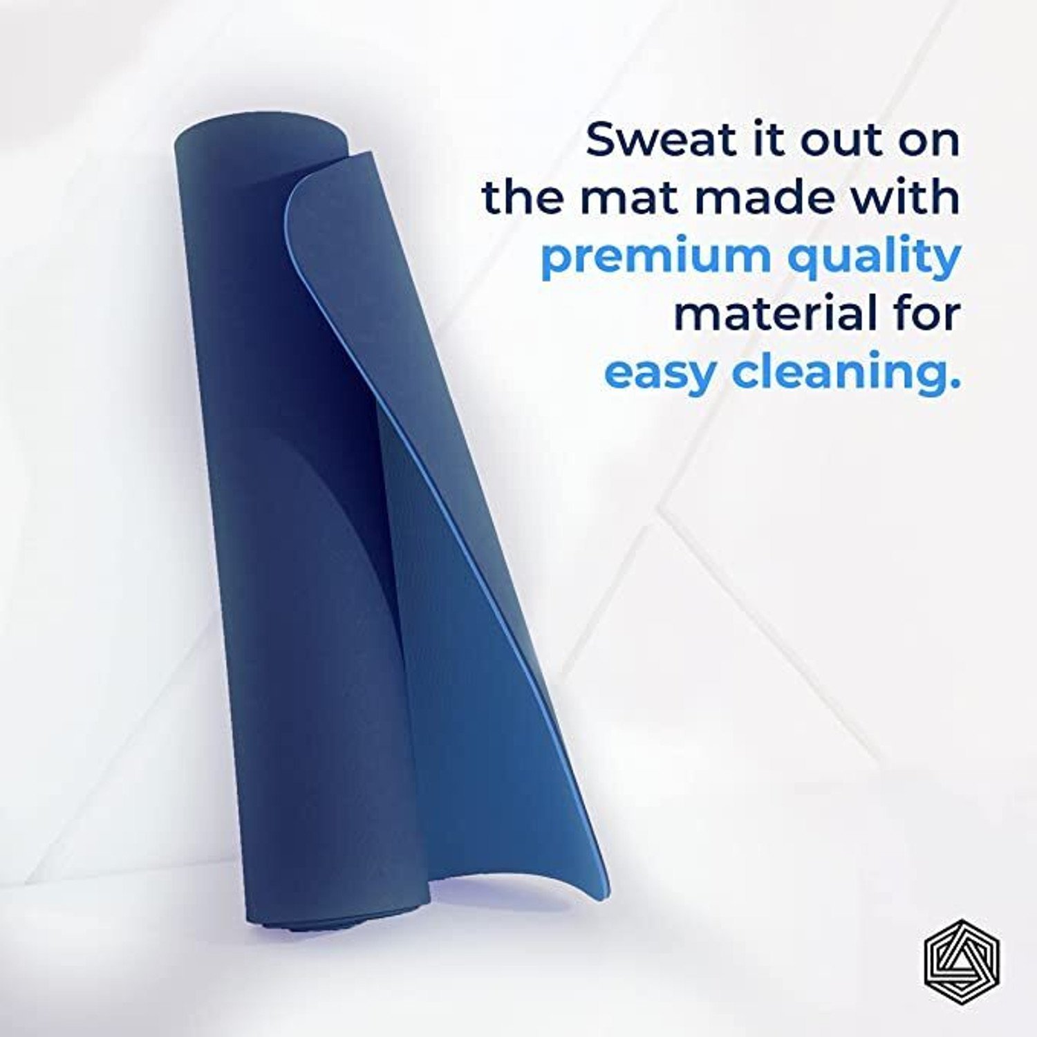 Image of BOLDFIT ProGrip Yoga Mat for men and women,(6mm) Extra Thick Anti skid with carrying bag Blue 6 mm Yoga Mat