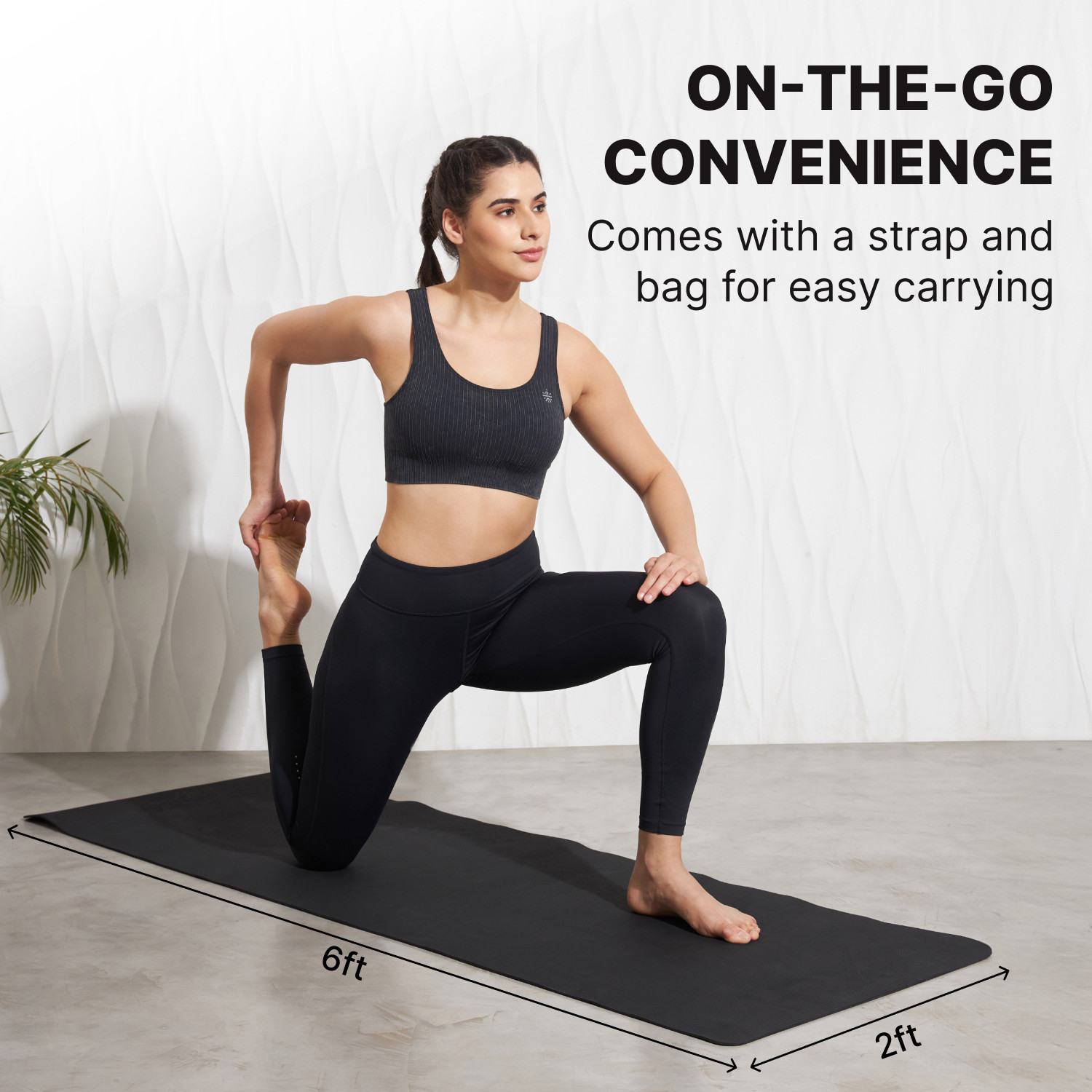 Image of HRX Yoga Mat EVA Black 4mm Black 4 mm Yoga Mat