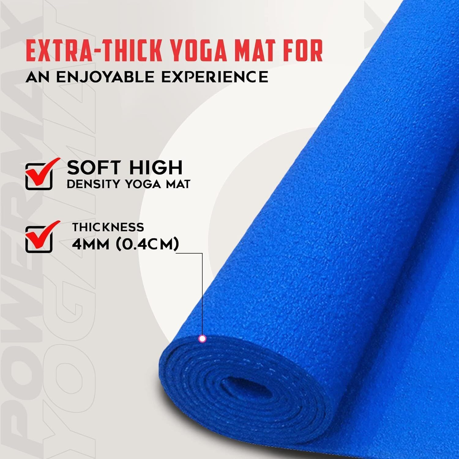 Image of Mythika Blue Yoga Mat pack-1 Blue 4 mm Yoga Mat