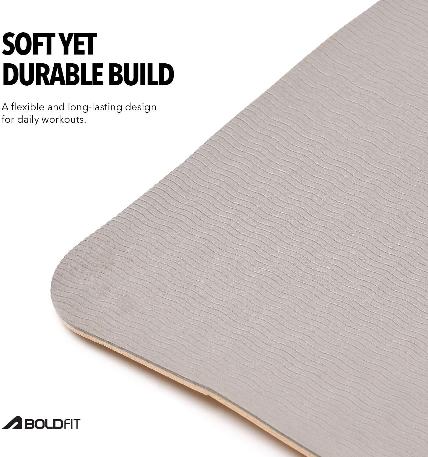 Image of BOLDFIT Yoga Mat for Men & Women - Durable Gym Mat for Floor Use & Sports Grey 6 mm Yoga Mat