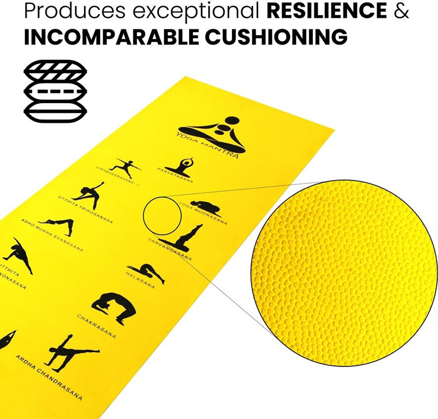 Image of STAG Yoga Mantra ASANA Yellow 4 mm Yoga Mat