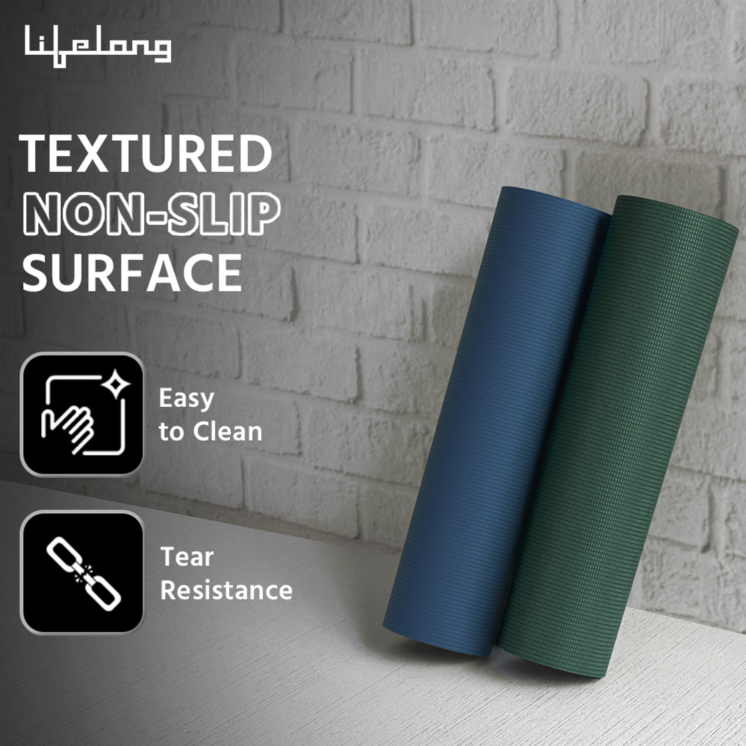 Image of Lifelong LLYM71 EVA Anti-Slip Exercise Mat with Strap Green 4 mm Yoga Mat