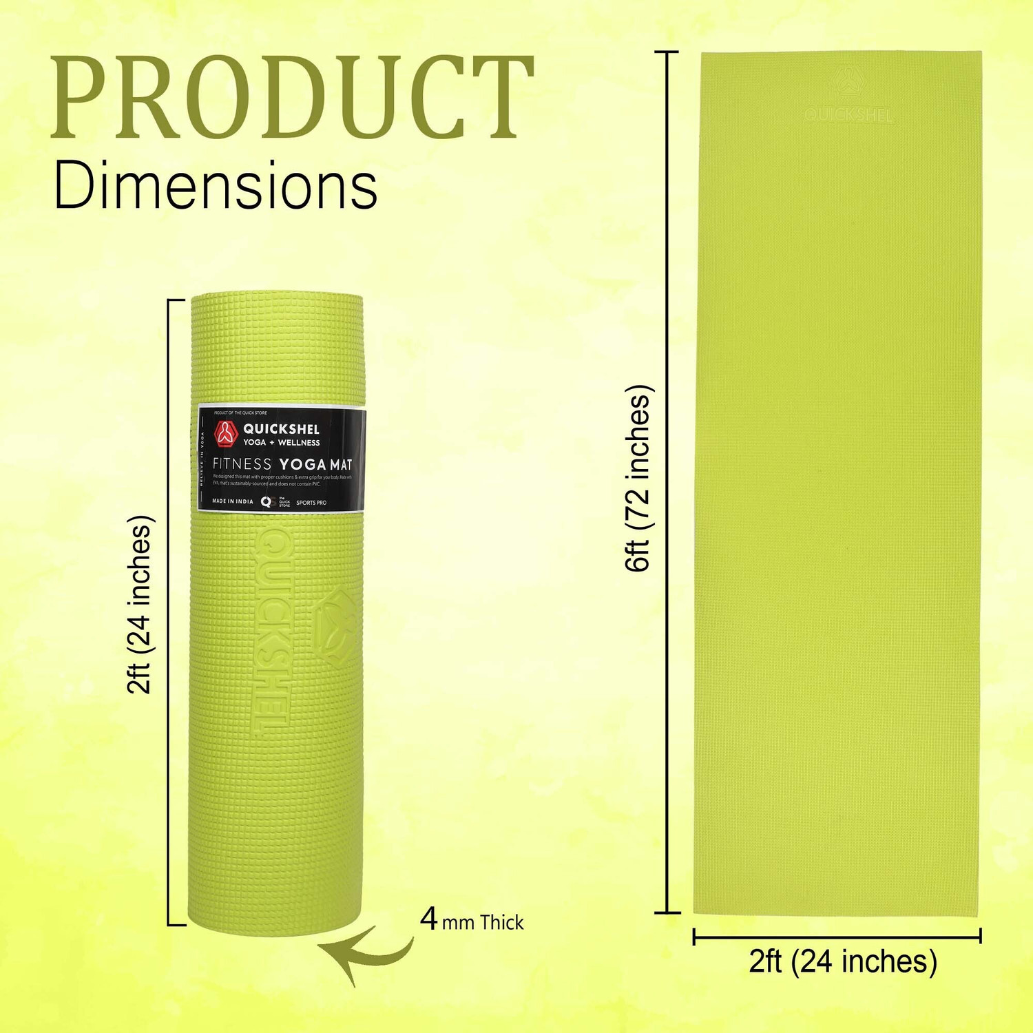 Image of QUICKSHELE EVA Anti Slip Home Gym Exercise Workout Fitness for Men Women Kids 4 mm Yoga Mat