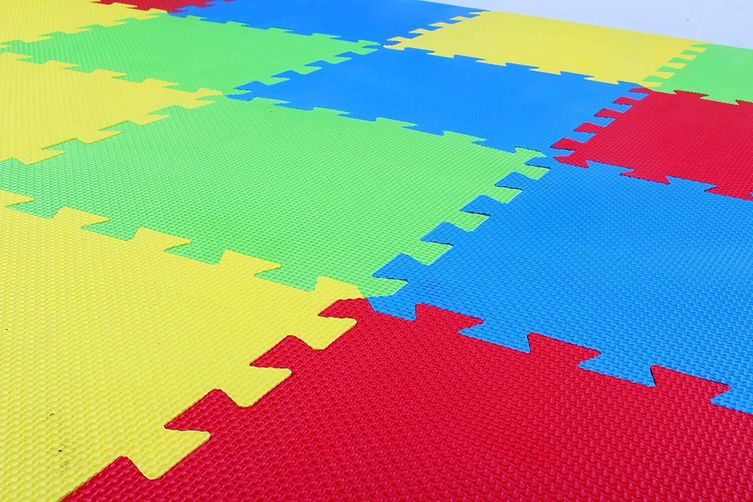 Image of Easyhome Rubber Baby Play Mat (Multicolor, Pack of 8, Medium)