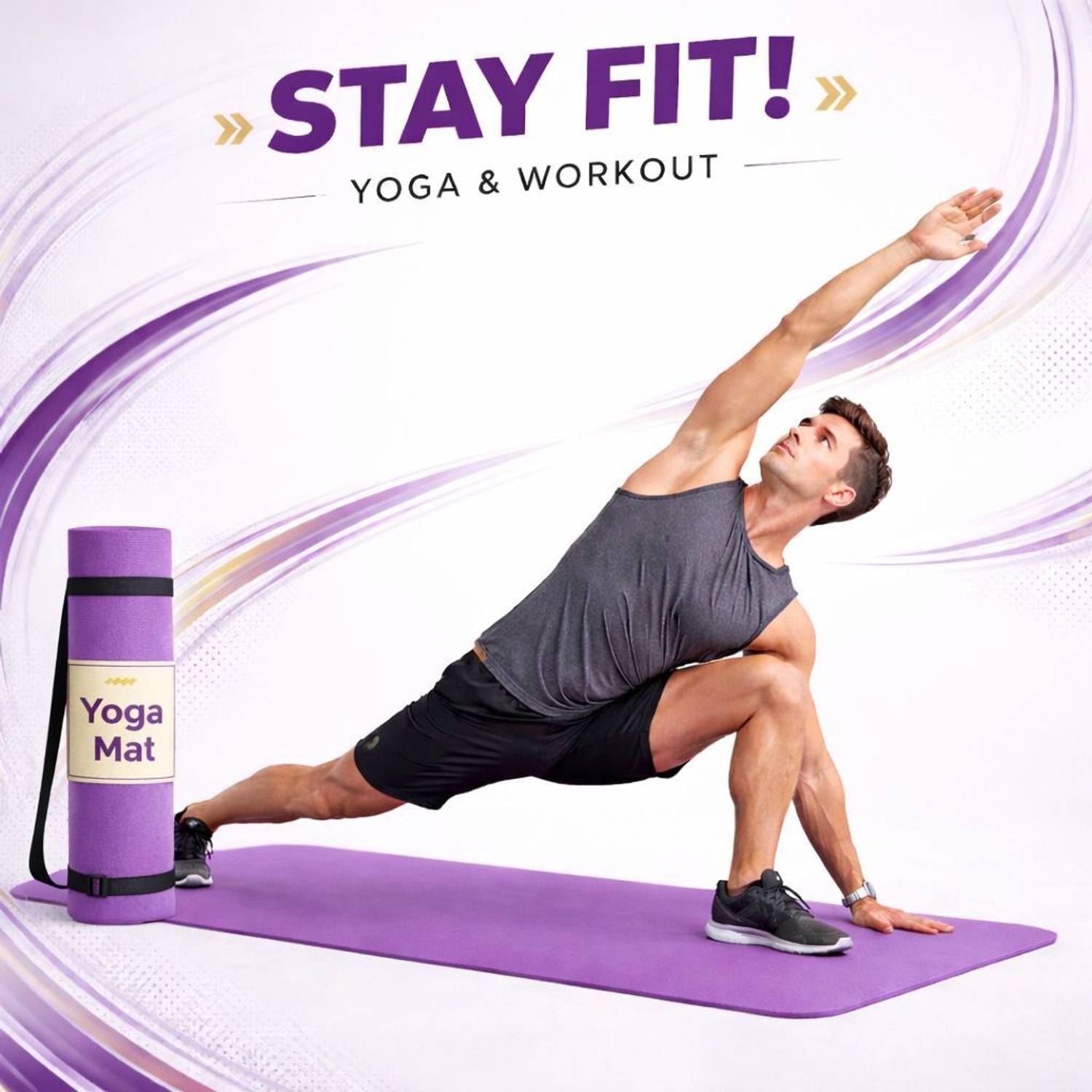 Crosfit 4mm Purple EVA Exercise Mat - Image 3