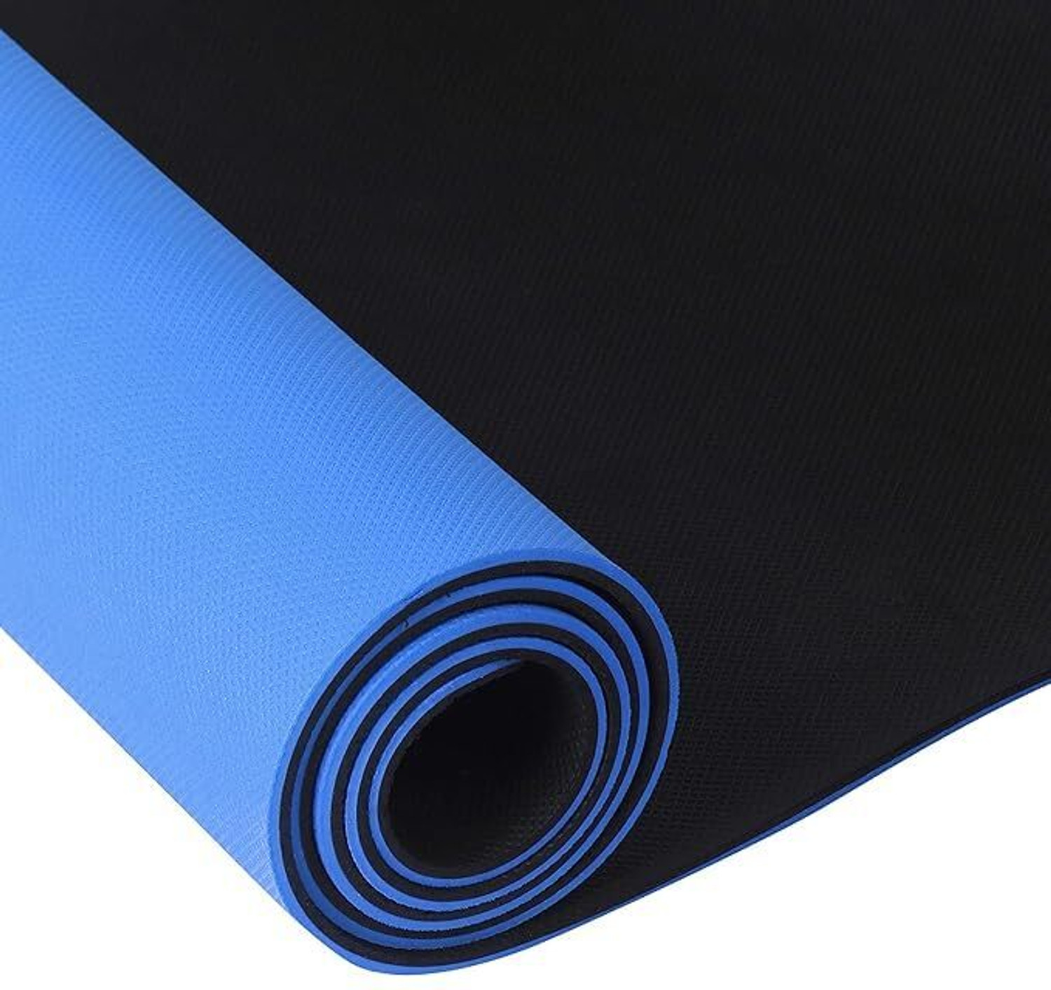 Image of FOXHILL Premium Non-Slip Yoga Mat - Reversible Blue & Black Exercise Mat for Yoga, 6 mm Yoga Mat