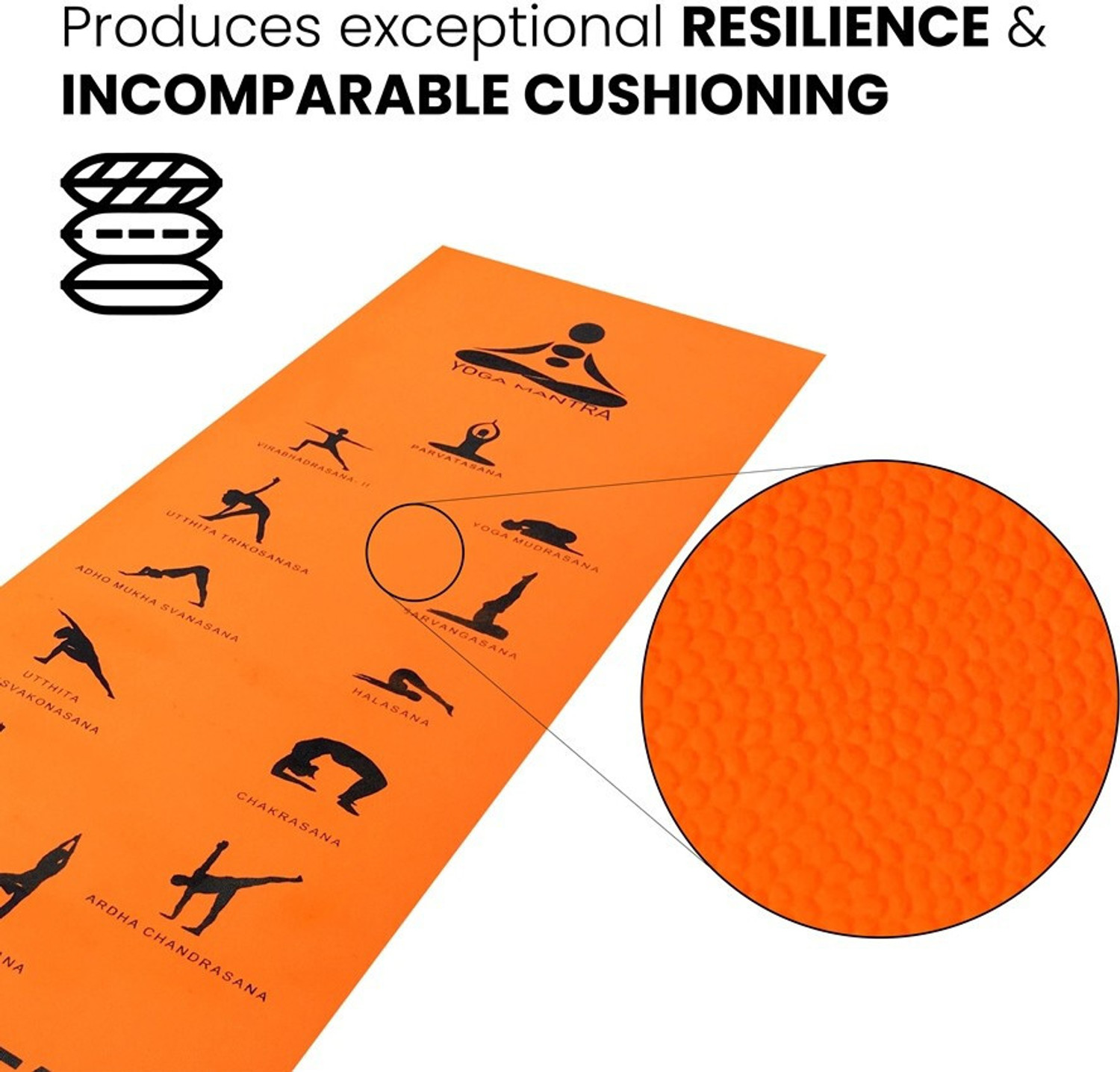 Image of STAG Yoga Mantra Asana Orange 12 mm Yoga Mat
