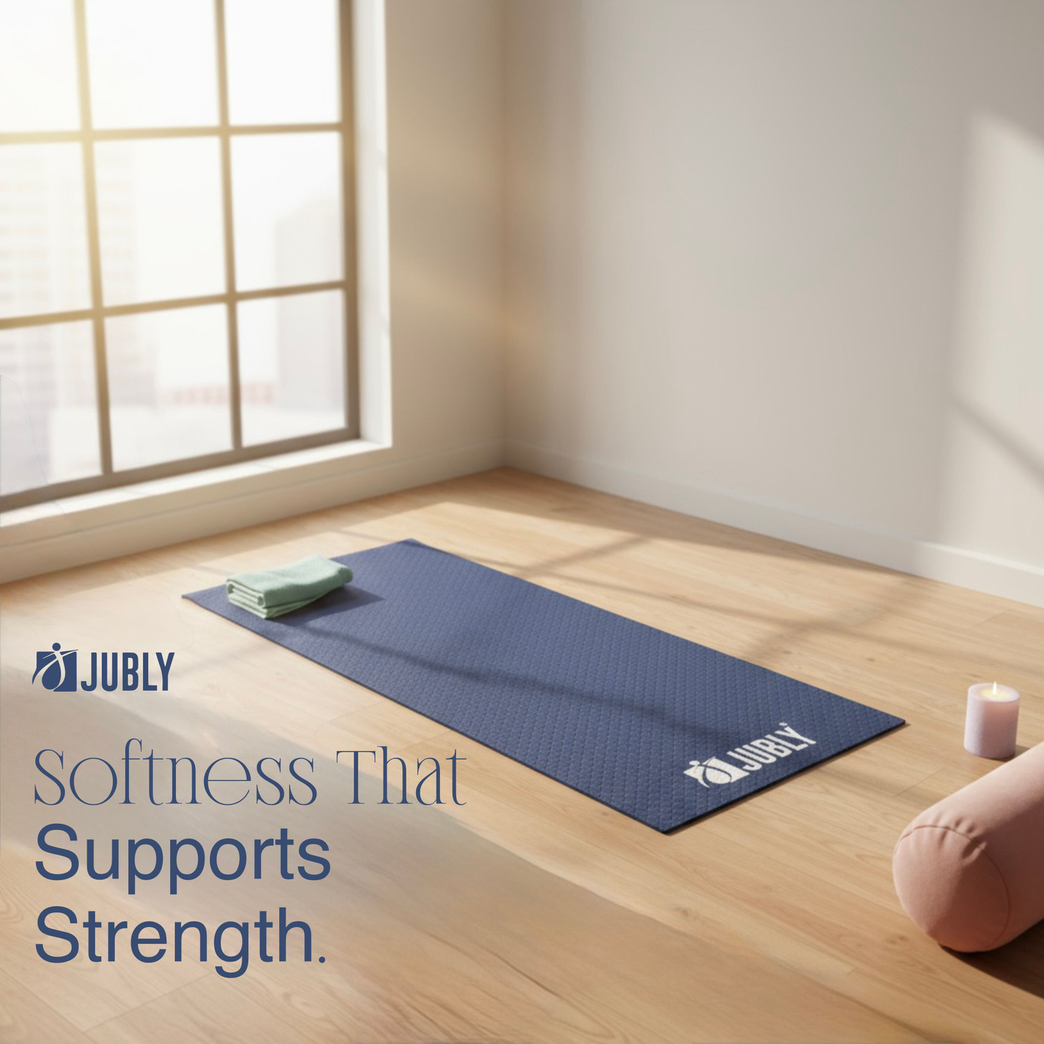Image of Jubly Premium Eva foam Yoga Mat| Anti-Slip Texture Blue 8 mm mm Yoga Mat