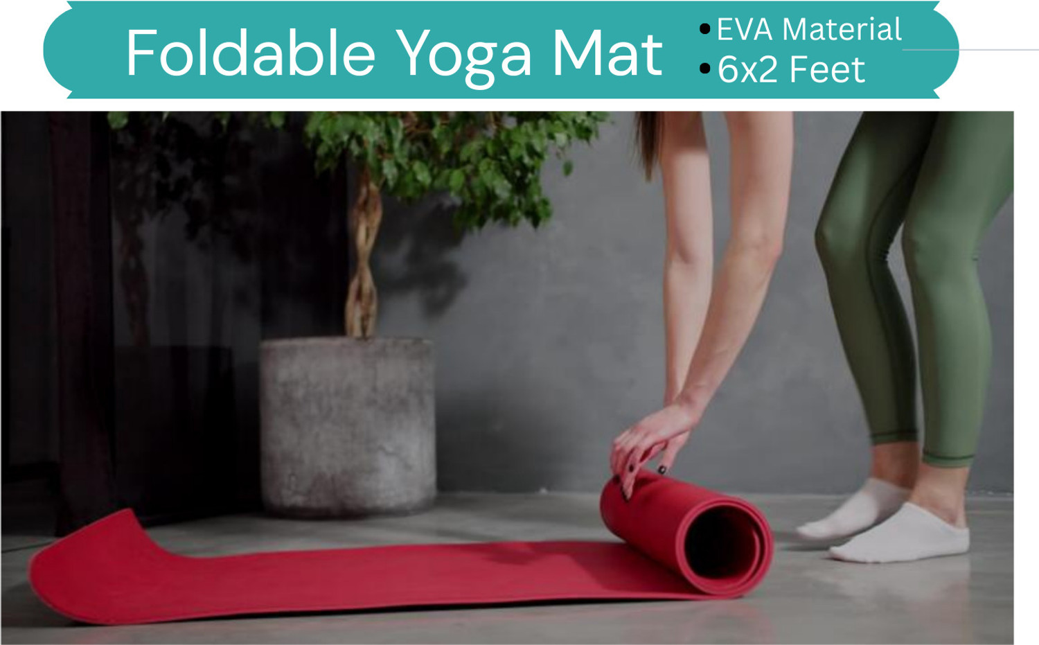 Image of Taido Yoga Mat EVA Tearless Sport Mat for Men and Women Exercise Mat for Yoga, workout Red 4 mm Yoga Mat