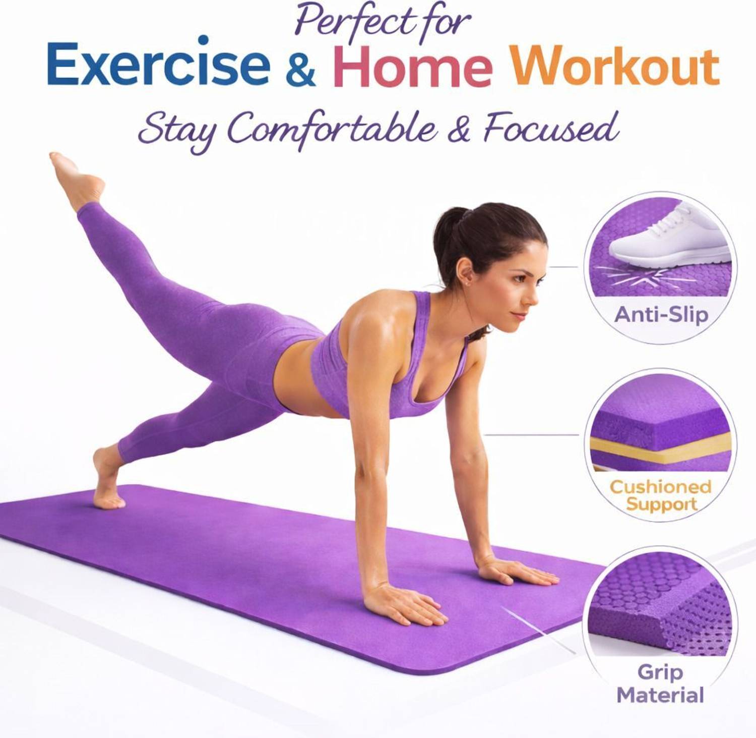 Crosfit 4mm Purple EVA Exercise Mat - Image 4