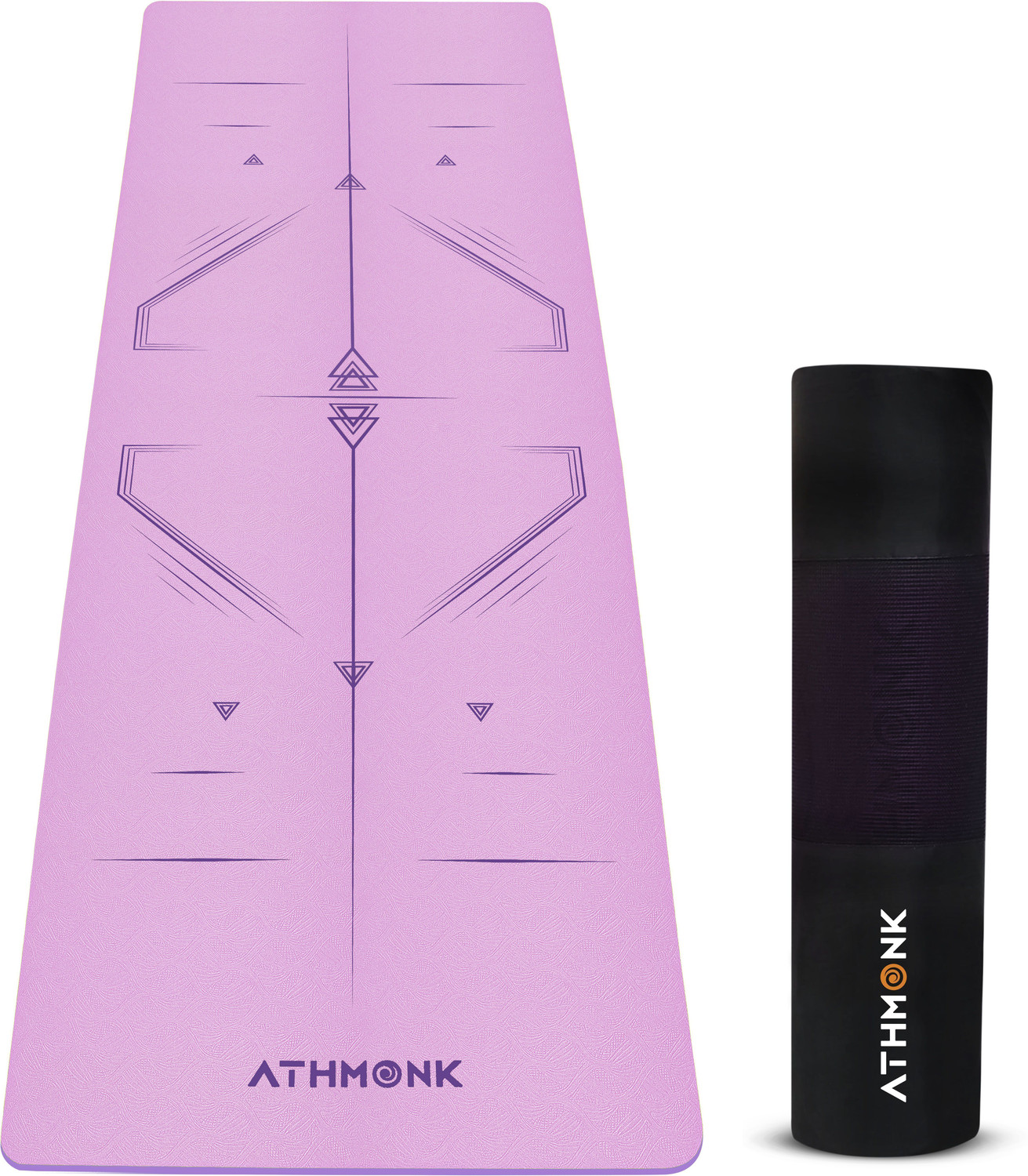 Image of Athmonk Dual Colour TPE Pro Yoga Mat for Woman and Man with Alignment Guide Lines 6 mm Yoga Mat