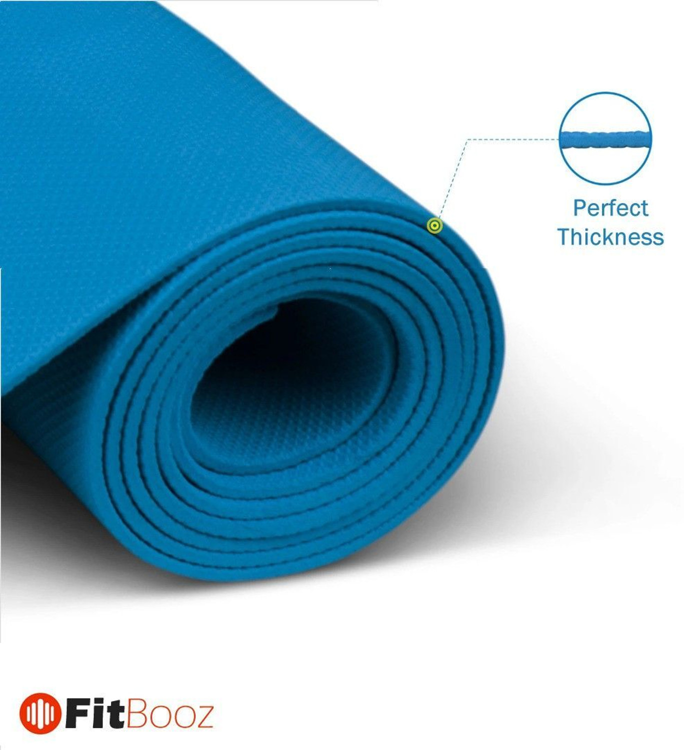 Image of Flexura 4mm Blue Anti Skid Yoga /Exercise Mat with Carry Bag for Men & Women Blue 4mm mm Yoga Mat
