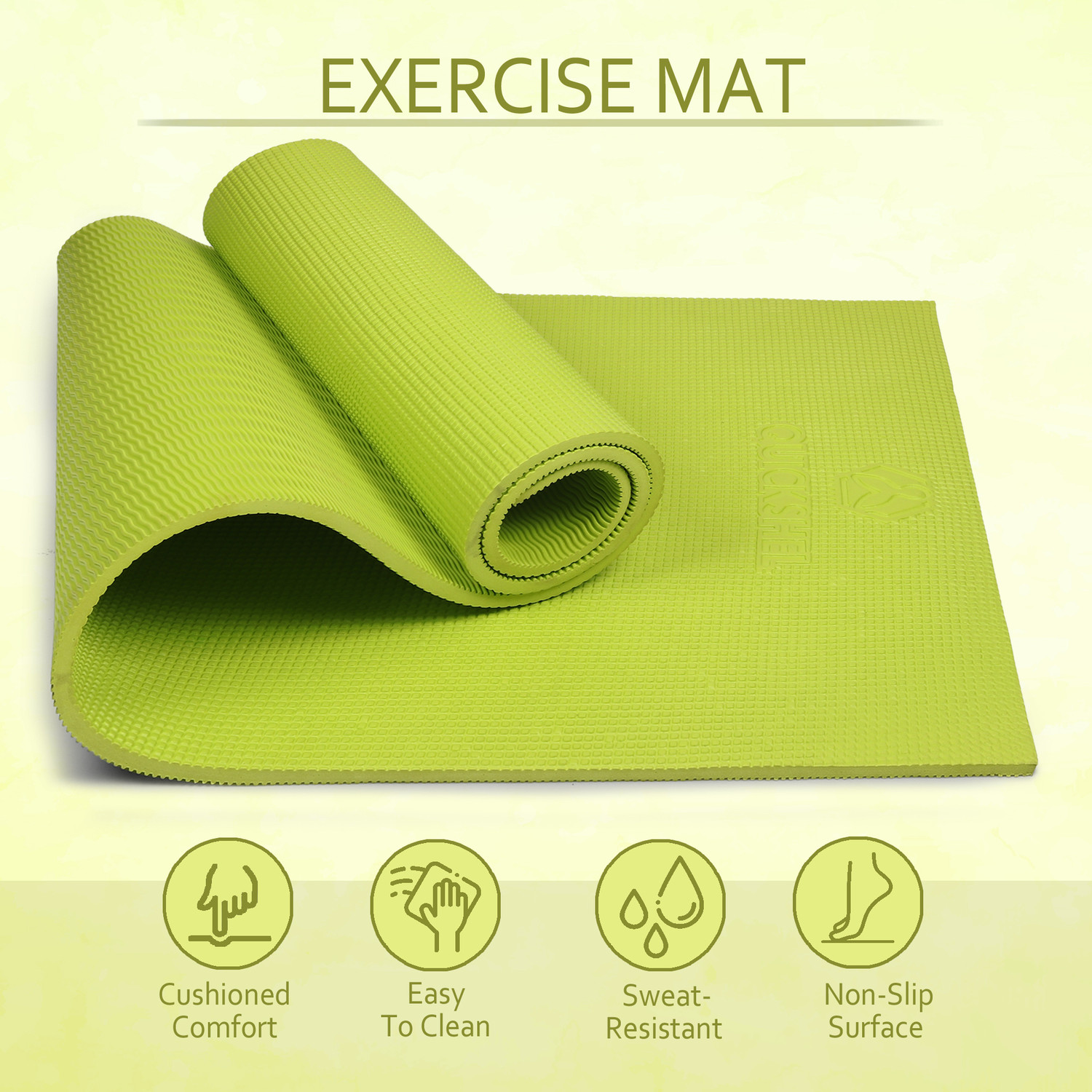 Image of QUICKSHELE EVA Anti Slip Home Gym Exercise Workout Fitness for Men Women Kids 4 mm Yoga Mat