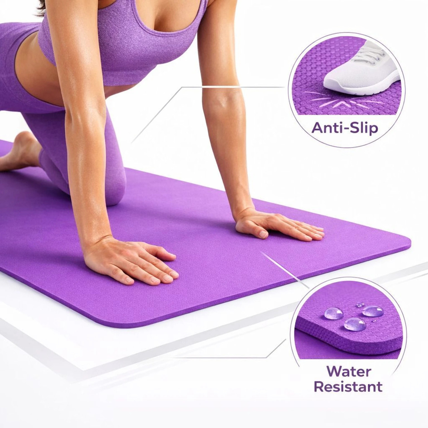 Image of Divine Sell ANIT-SKID Purple 4 mm Yoga Mat