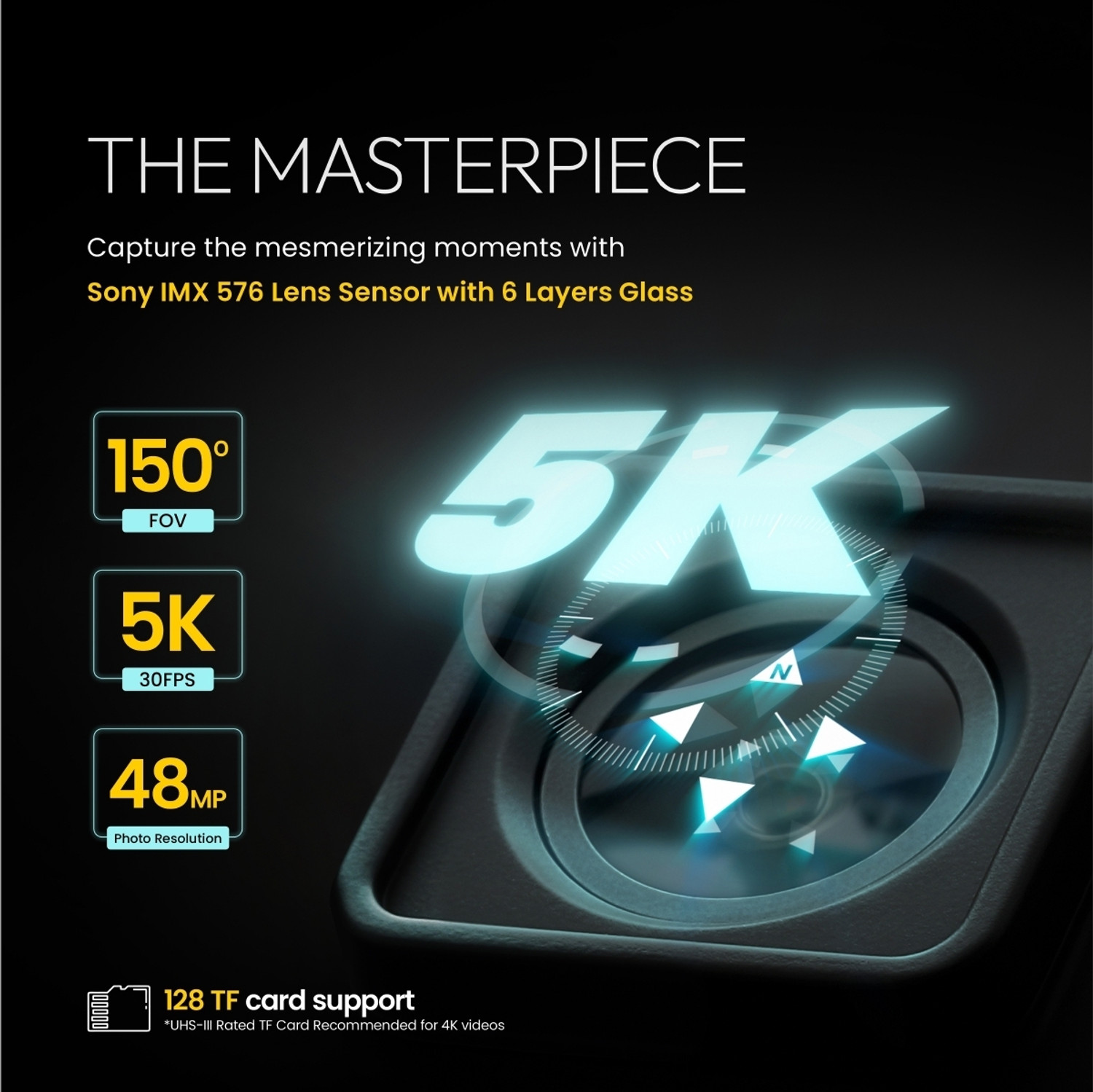 Image of DIGITEK GoCAM DAC-101 5K 30FPS WiFi Ultra HD with 6-Axis Gyro EIS Stabilization 150 WideAngle Sports and Action Camera