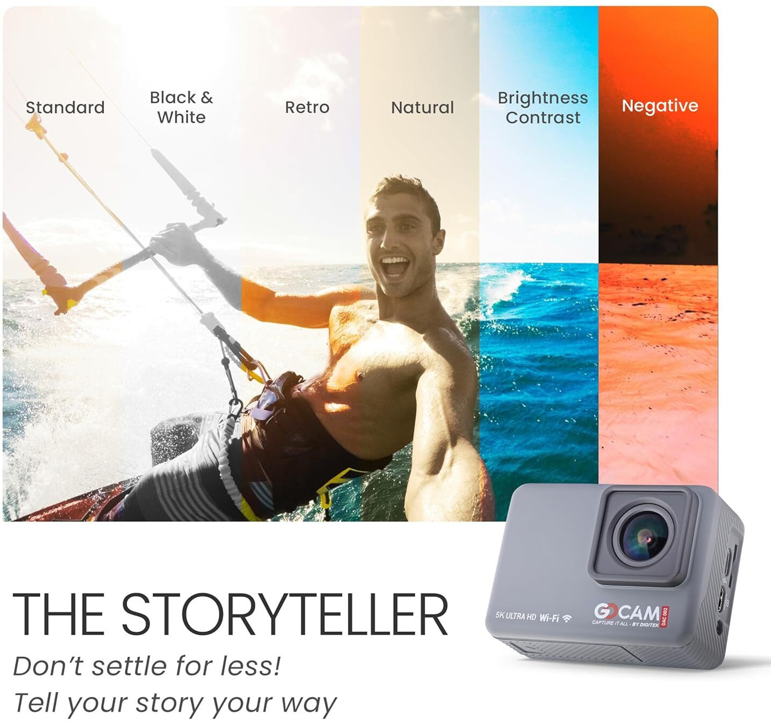 Image of DIGITEK 2 DAC-002 5K 60FPS WiFi Ultra HD with 6-Axis Gyro EIS Stabilization 150 WideAngle Sports and Action Camera