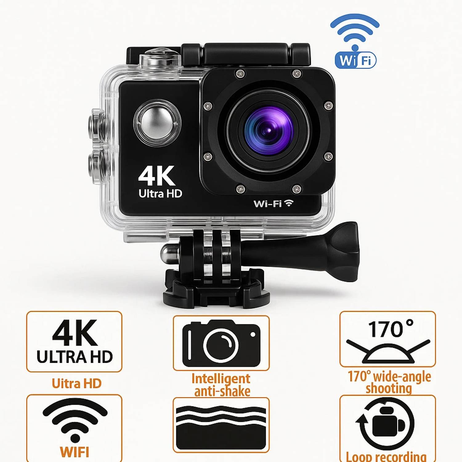 TOTAL 4K i6 Action camera Sports Camera 4k16MP Wifi 30M Waterproof Action Camera Sports DV Camcorder Sports and Action Camera