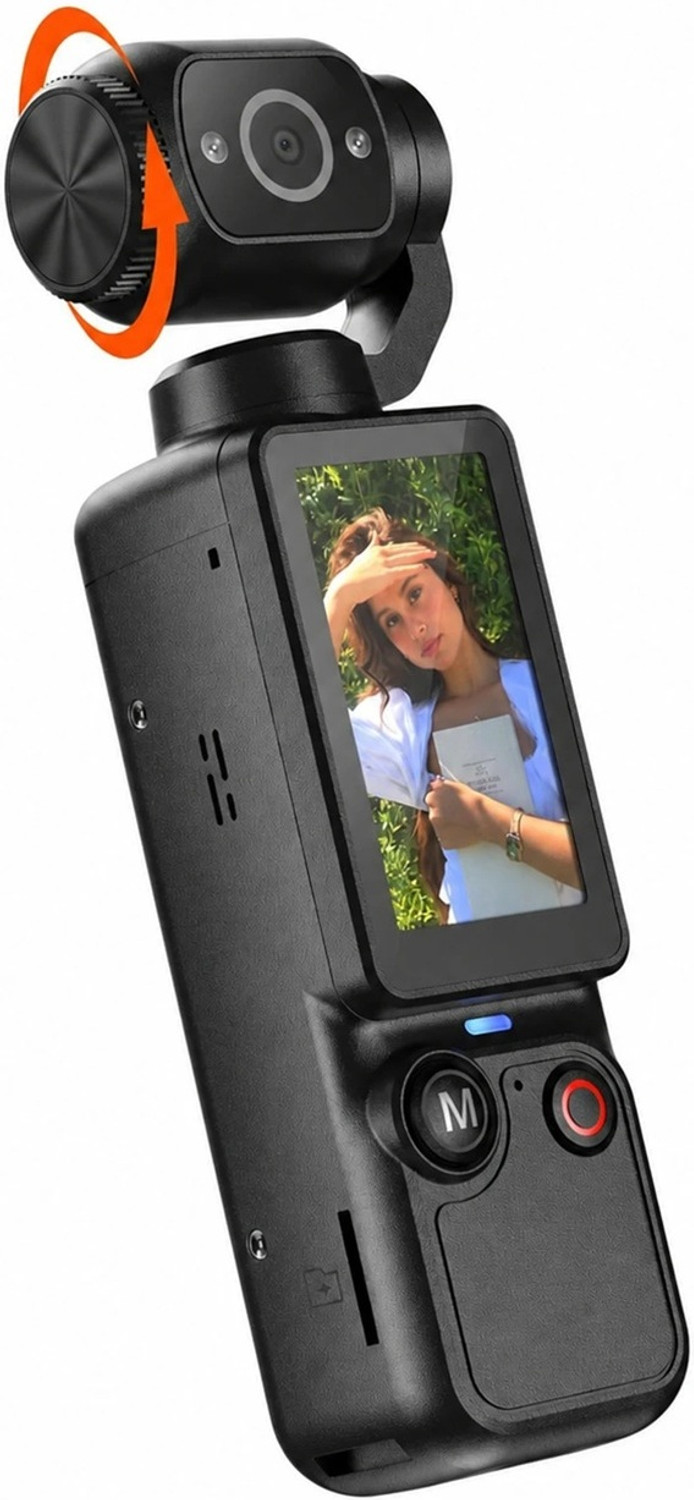 Image of Autovynk Pocket Vlogging Camer Pocket Vlogging Camera Q7 2.5K UHD Pocket Vlogging Camera 2000mAh 180 Rotating Sports and Action Camera