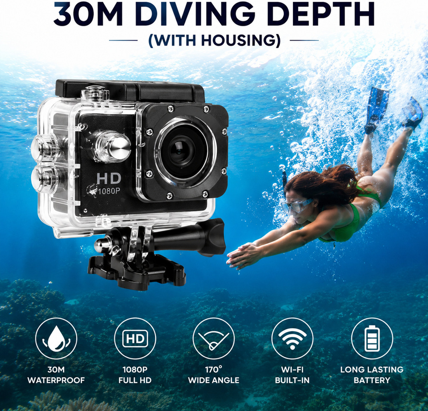 Image of GoproX CAMERA HD 1080P WiFi Sports Action Camera Sports and Action Camera