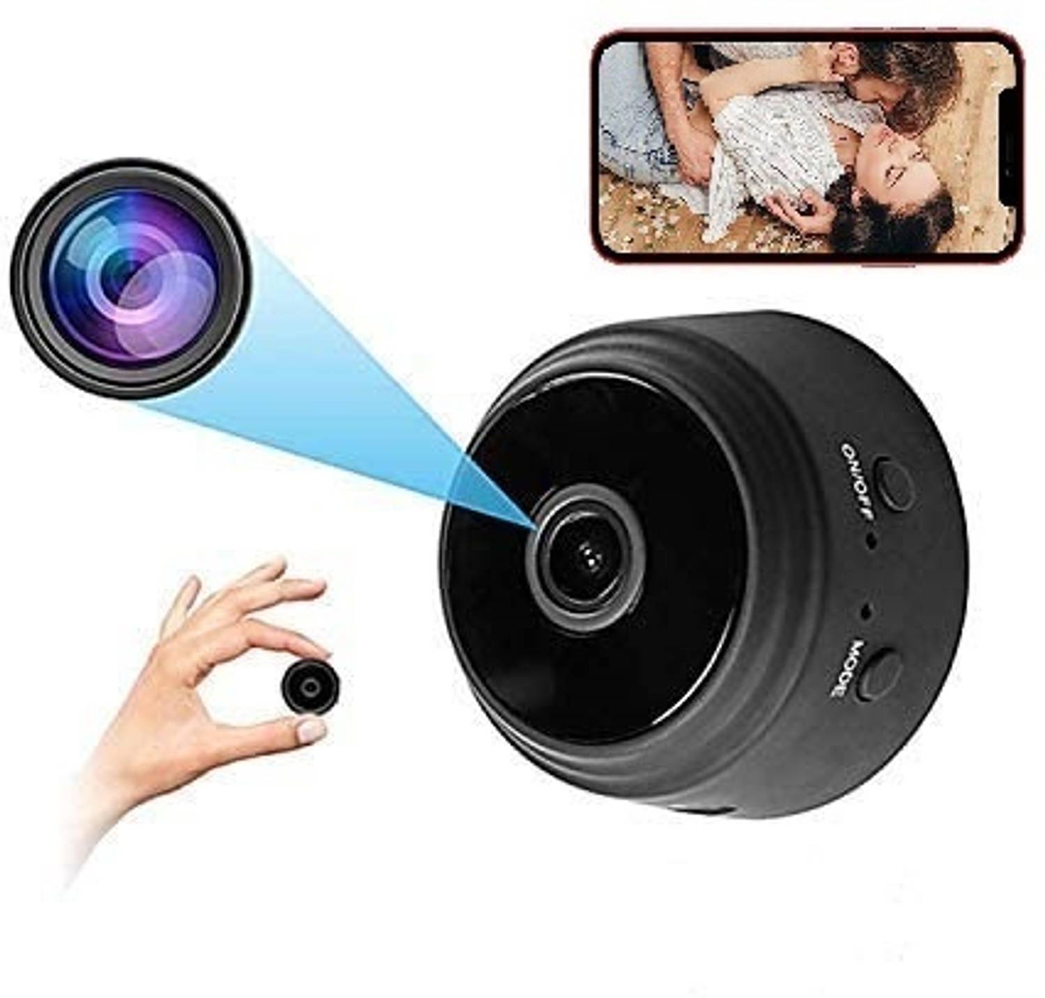 Bzrqx Mini Mini Spy Camera WiFi Wireless Hidden Camera with Audio and Video Sports and Action Camera