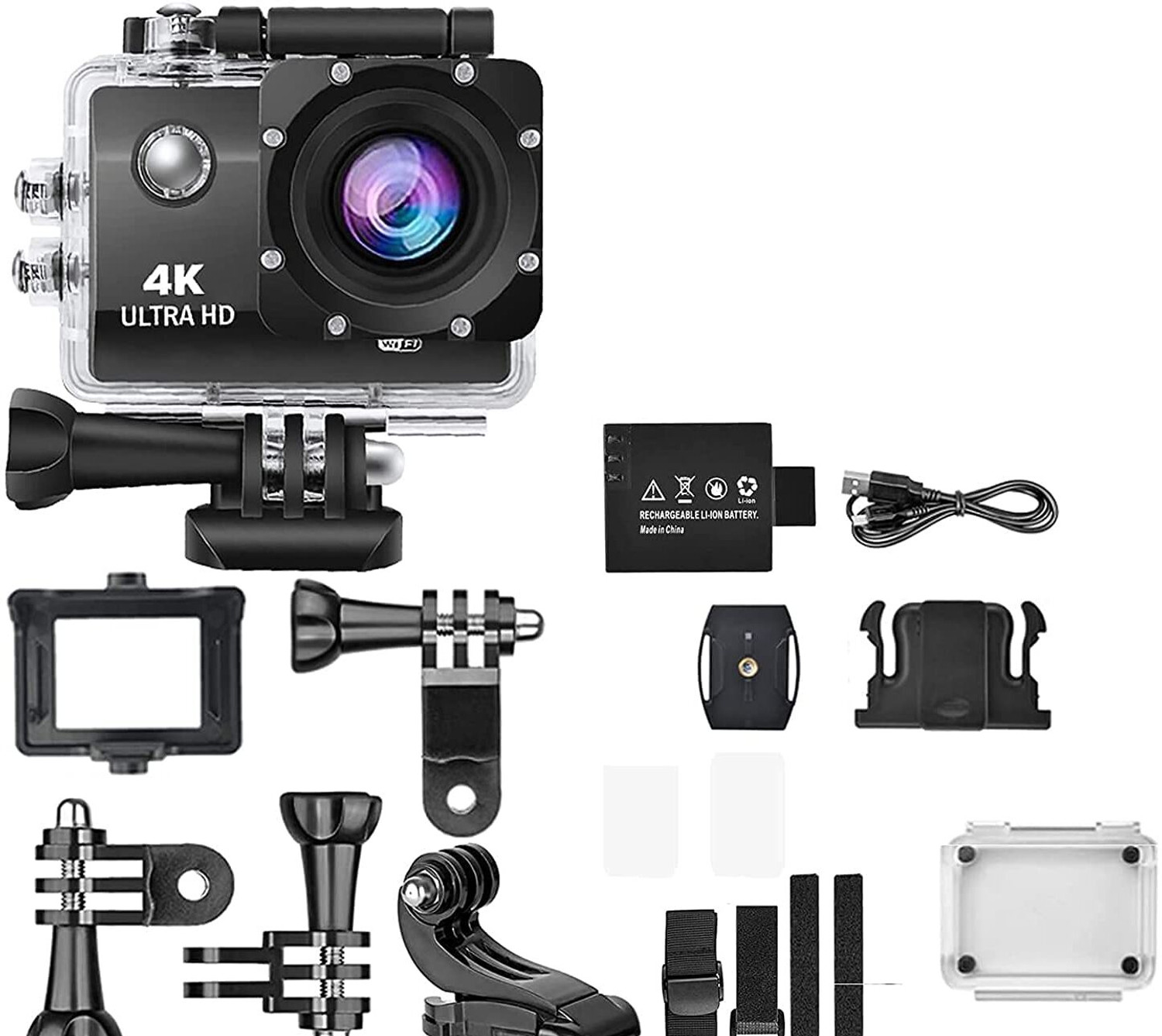 Image of Elite Pro Action Camera 4K Action Camera 16MP | 170 Wide Angle | Full HD 2.0 inch Display | 98ft Waterproof Sports and Action Camera