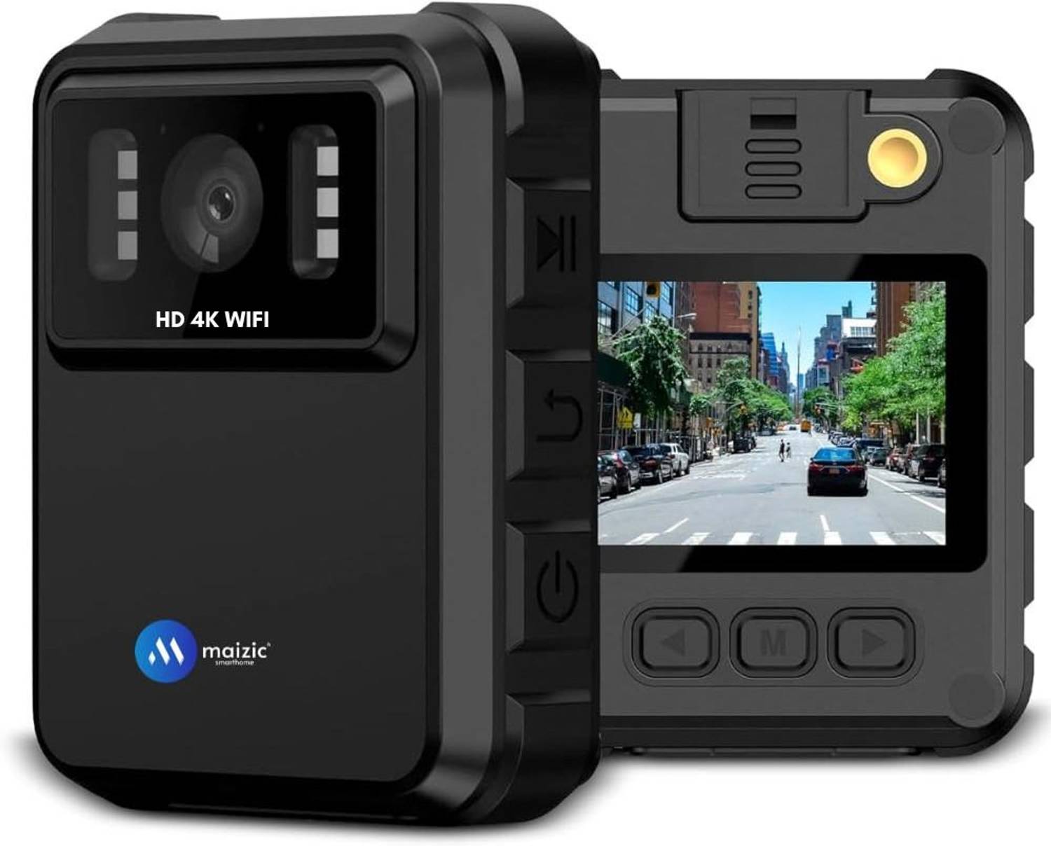 Maizic Smarthome body camera series 4K HD WIFI Clip-Cam Body Camera – 128GB, Mobile Wireless WIFI Connection Sports and Action Camera