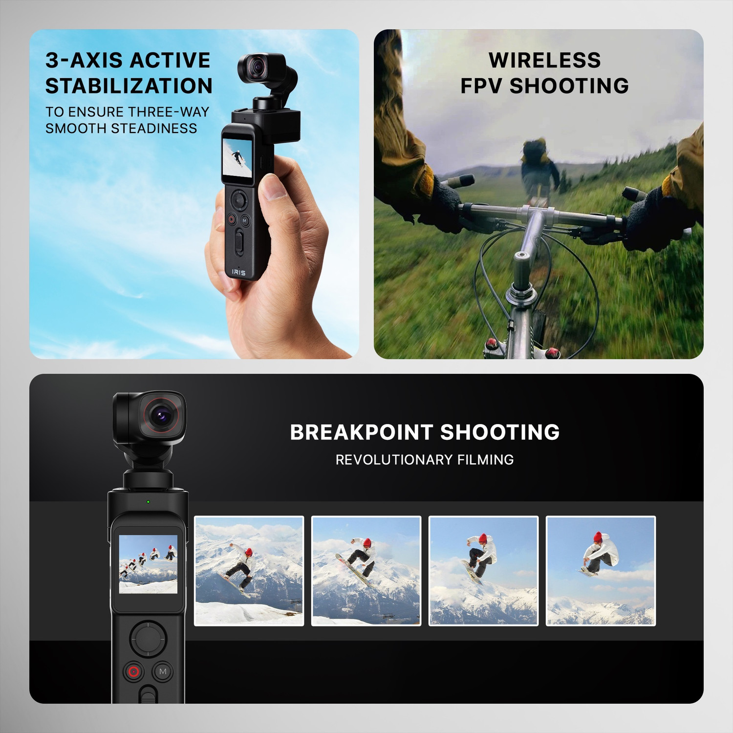 Image of IZI IRIS Pocket 4K , Detachable & Lightweight, Dual Display, Touch & WiFi Sports and Action Camera