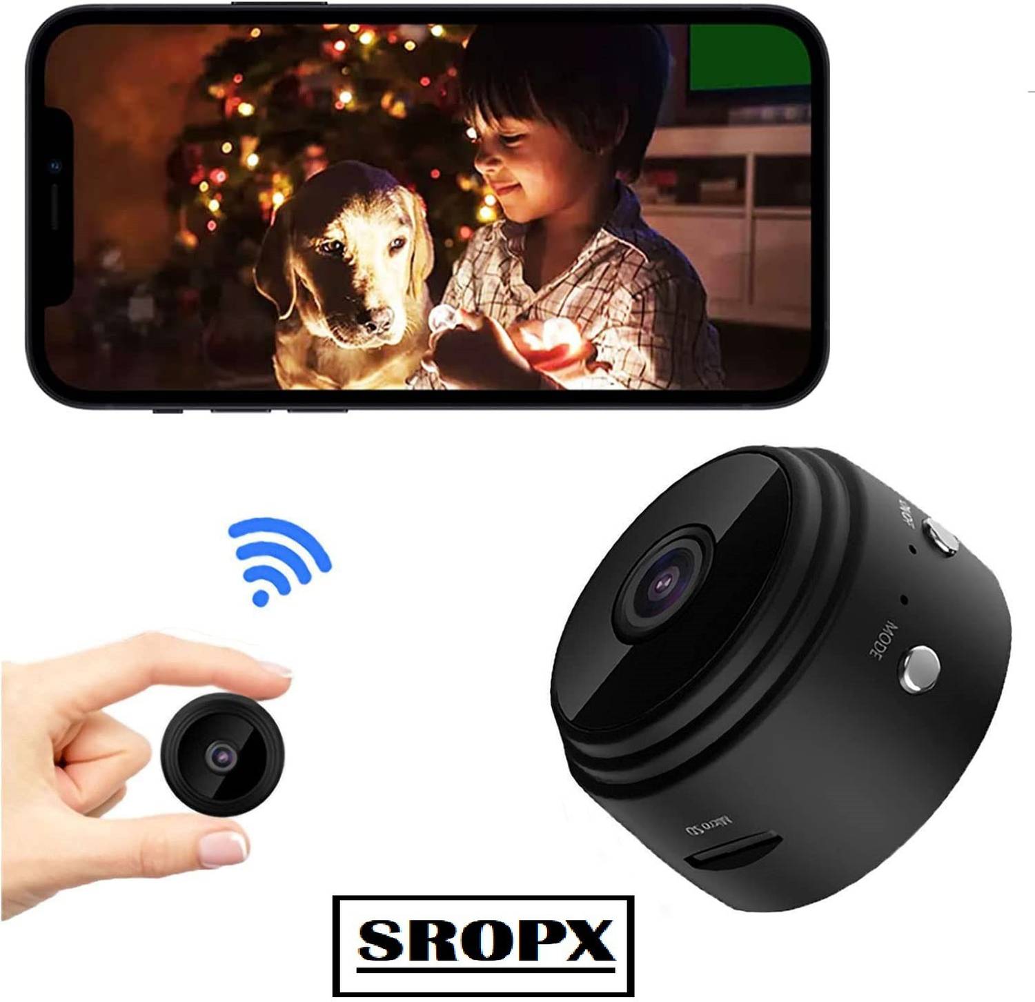 SROPX MINI CAMERA Wireless Recording 1080p Hd Mini Nanny Cams with Motion Detection Spy Cameras Sports and Action Camera