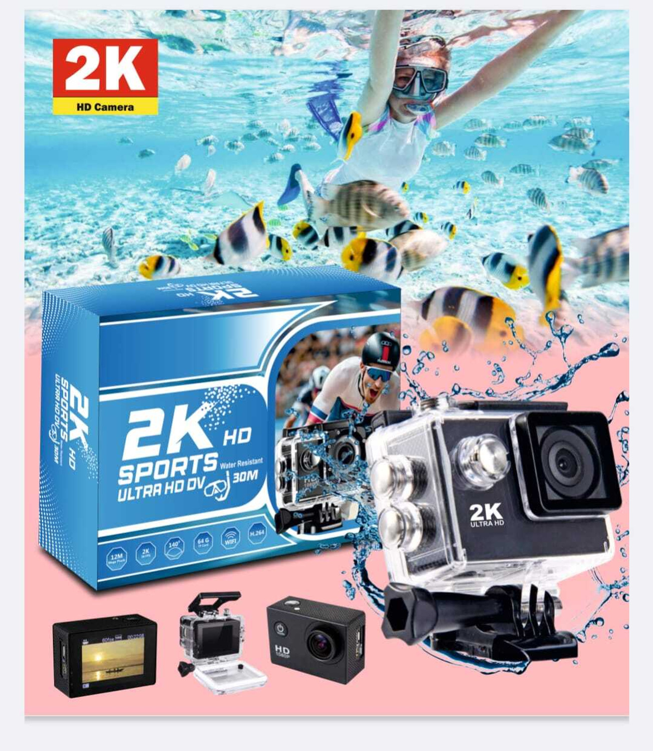 Image of Velix Action camera Action Camera 2k12MP Wifi 30M Waterproof Action Camera Sports DV Camcorder Sports and Action Camera