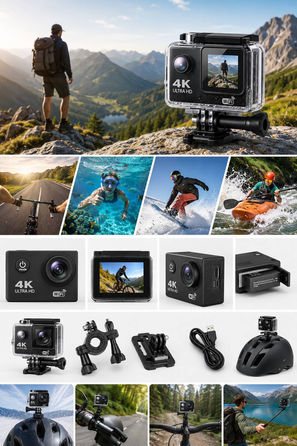 GoproX 4K ACTION Volt Vision 4K Ultra HD WiFi Action Camera Sports and Action Camera