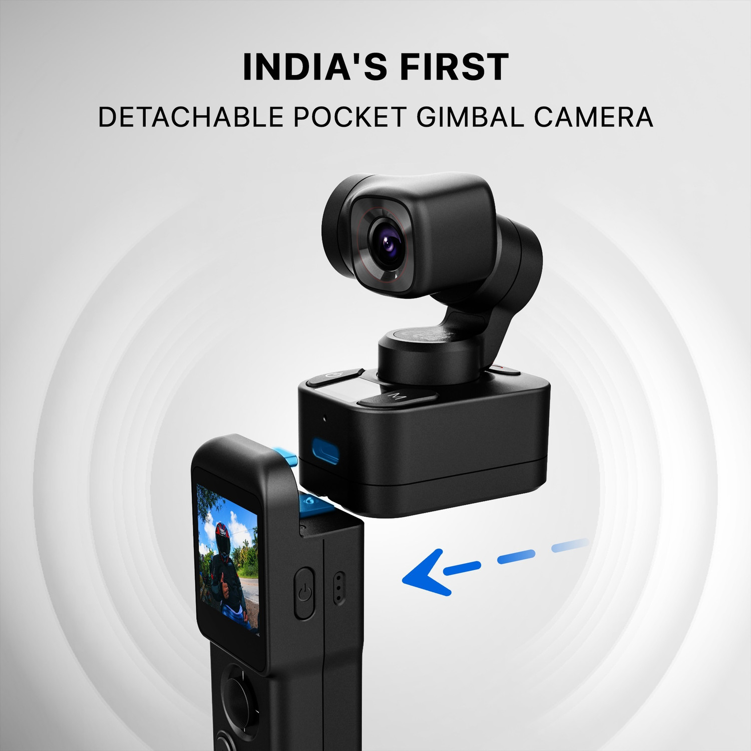 Image of IZI IRIS Pocket 4K , Detachable & Lightweight, Dual Display, Touch & WiFi Sports and Action Camera