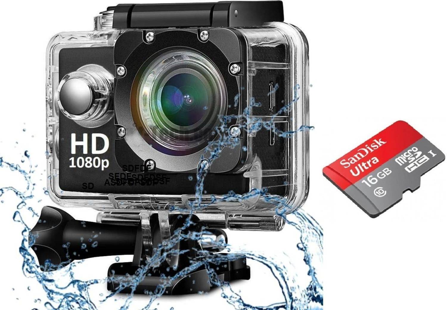 MY BABY LOVE A PERFECT CARE Sport Action Camera 1080P 2MP Sports Camera Full HD 2.0 Inch Underwater Waterproof Camera with Adjustable View Sports and Action Camera