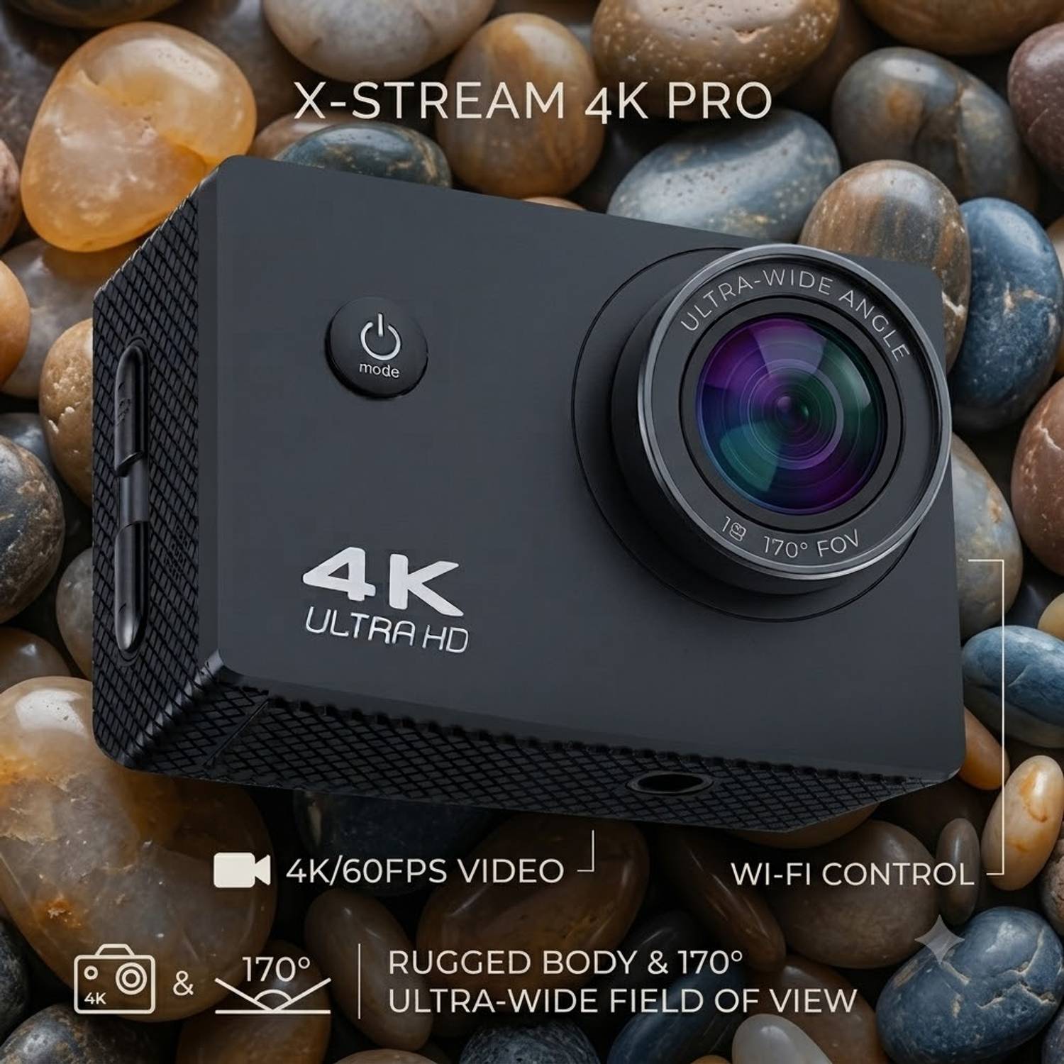 ASCAM PROFESSIONAL Action Camera with WiFi, Waterproof Camera for Vlogging, Travel & Outdoor CAMERA Sports and Action Camera