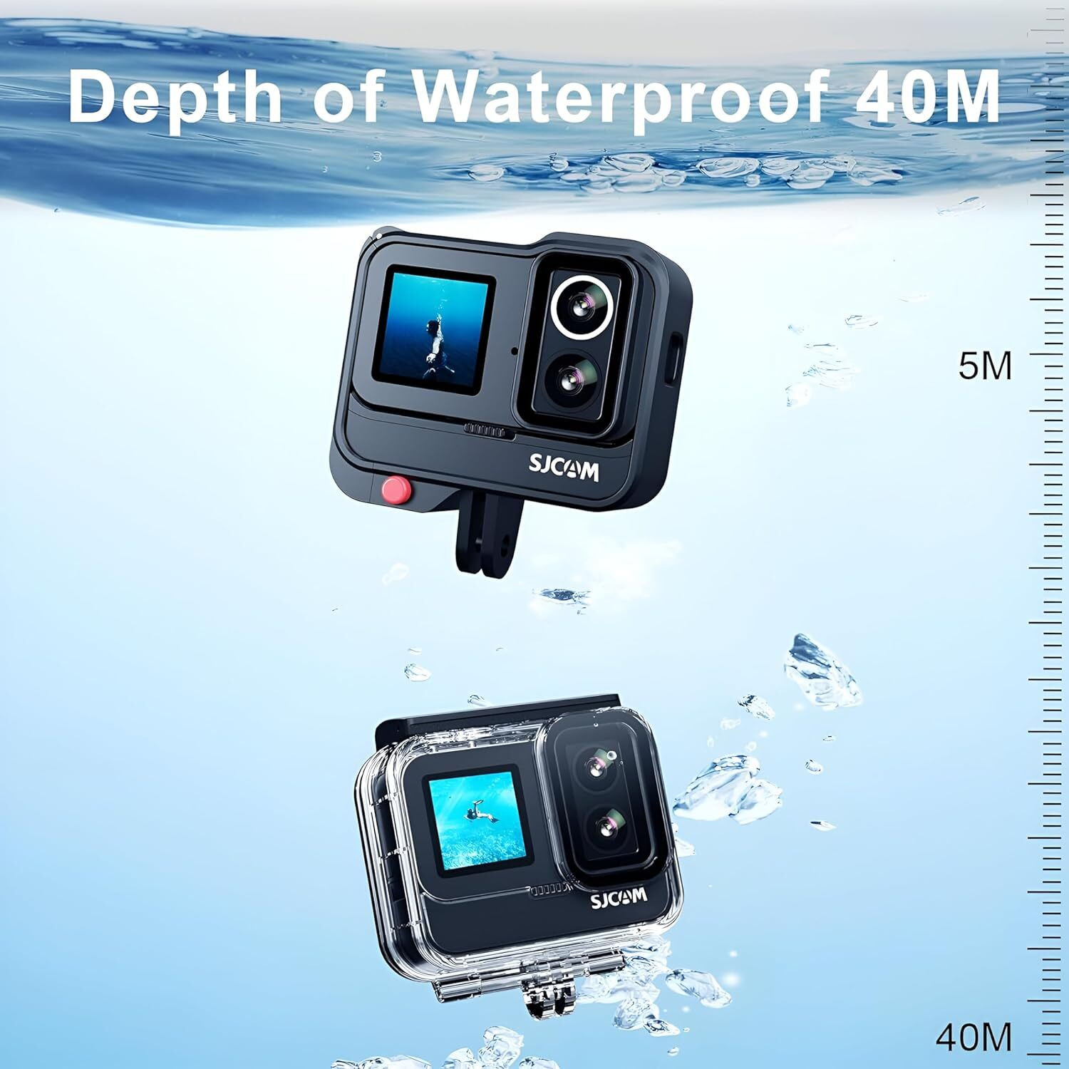 Image of SJCAM SJ20 Dual Lens UHD 4K Action Camera 8-Hour Duration Super Night Vision Dual Touch Screen Sports and Action Camera