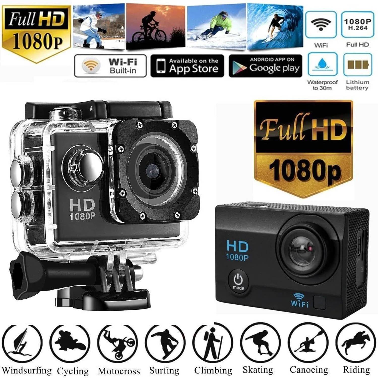 CamX Action camera Action Camera 2k12MP Wifi 30M Waterproof Action Camera Sports DV Camcorder Sports and Action Camera