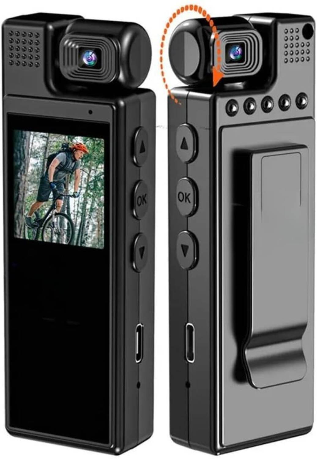 JK Vision LK-032 Pocket Body Camera | 1080P Full HD Rotatable Lens | Night Vision Sports and Action Camera