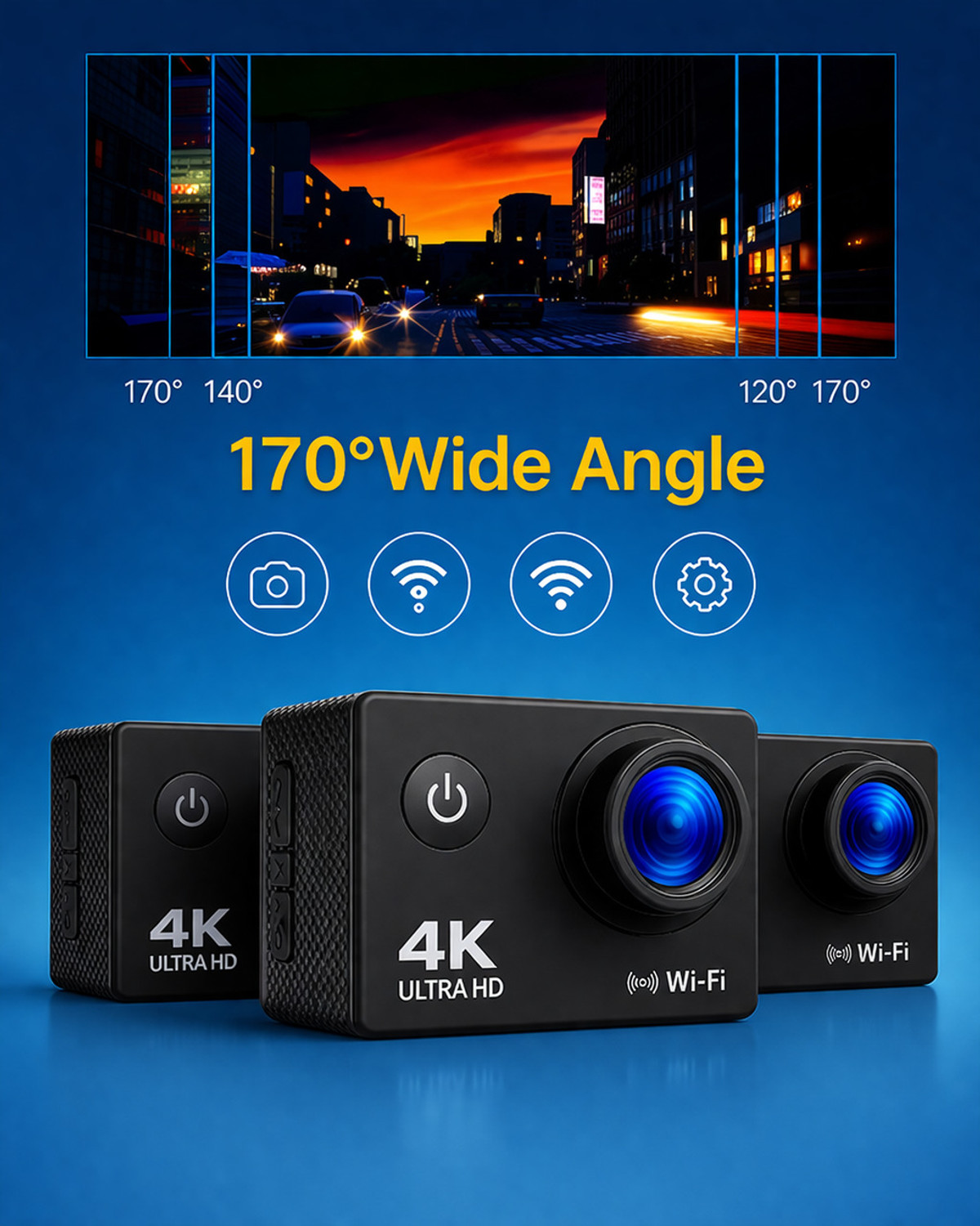 Image of GoproX 4K ACTION Volt Vision 4K Ultra HD WiFi Action Camera Sports and Action Camera