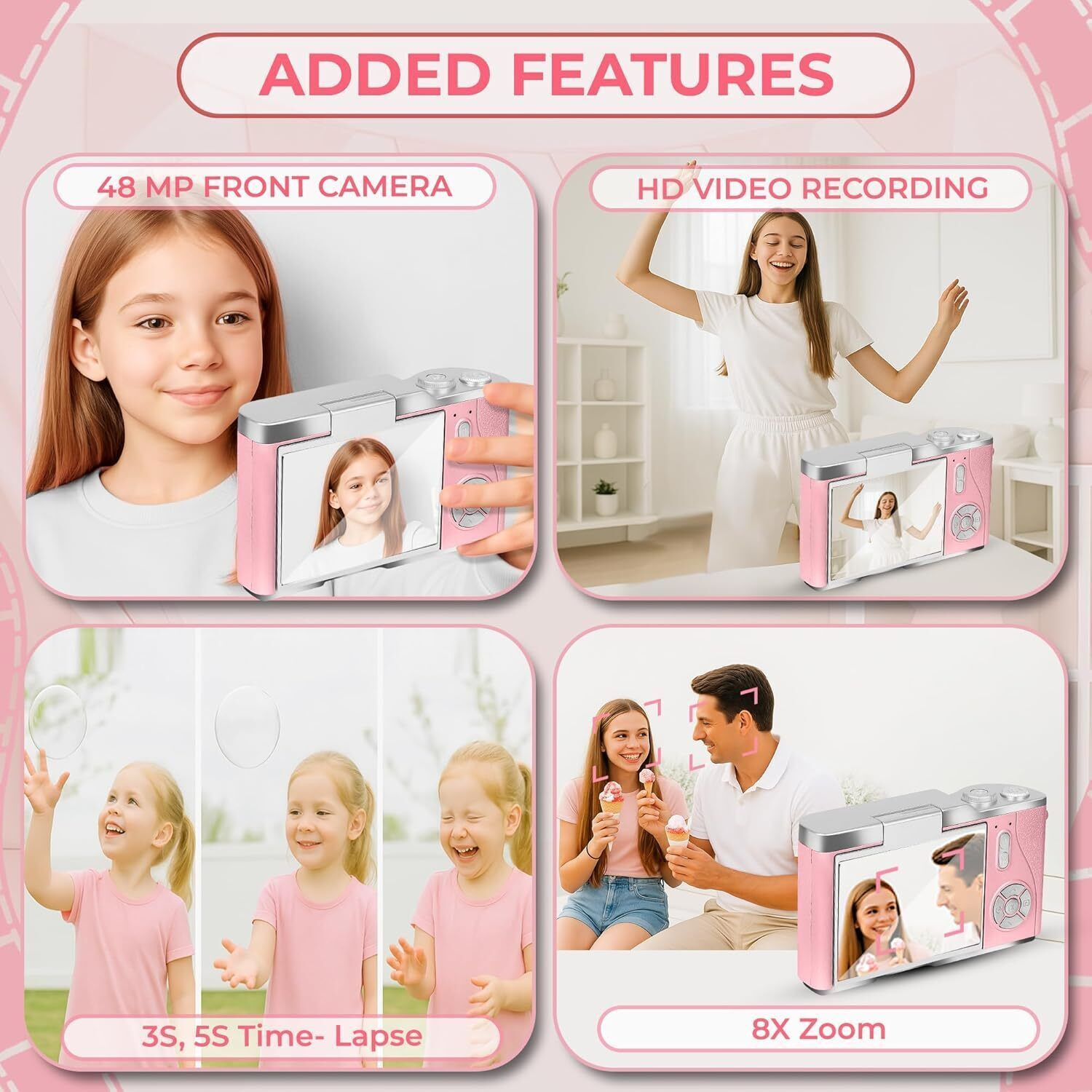 Image of CASON 07 kids camera 48MP Digital Camera for Kids-Real Photo & Video Mini Camera for Photography Sports and Action Camera