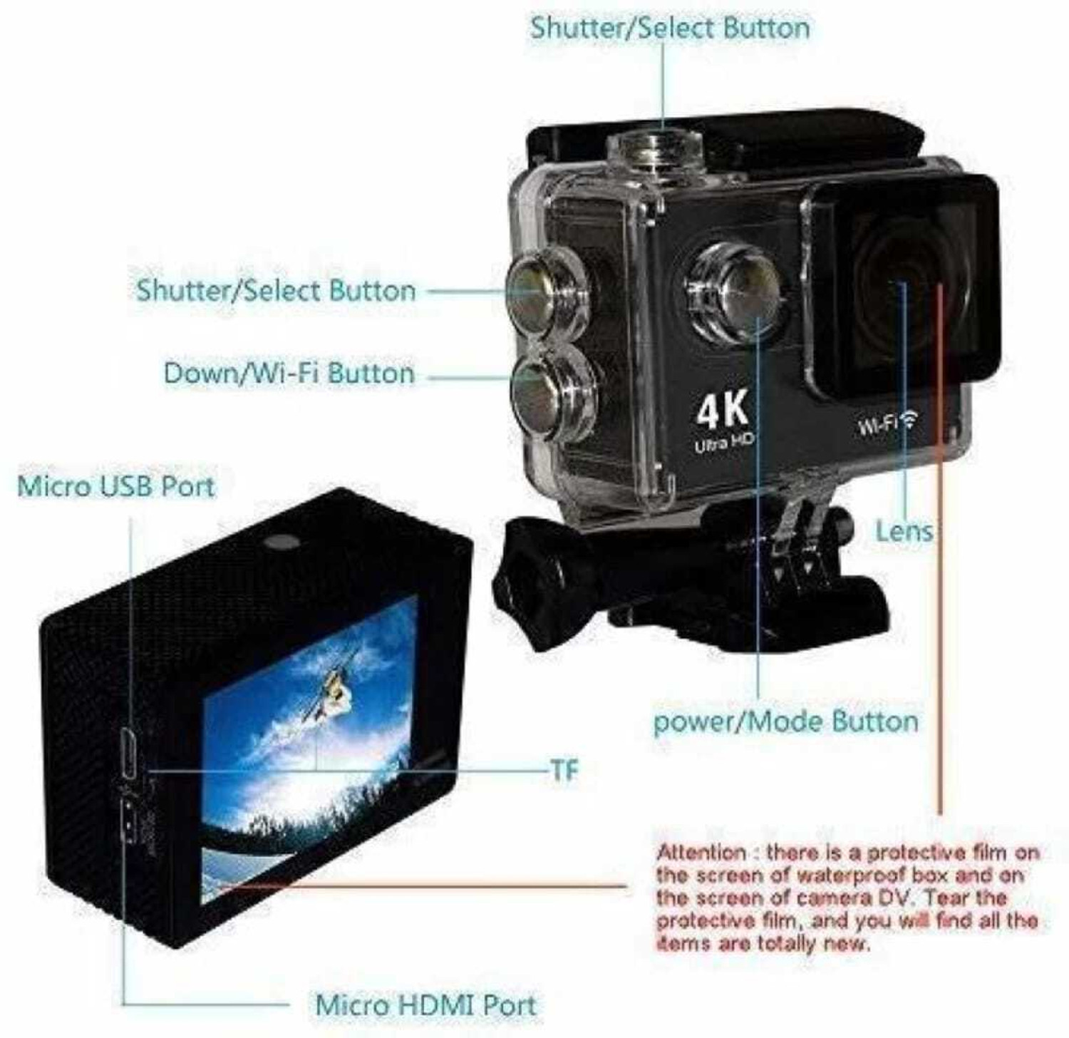 Image of Moto Mini Camera 4k Vlogging Bike Camera 4K and Mini Vlogging Camera 4K and Action Camera 4K Sports and Action Camera