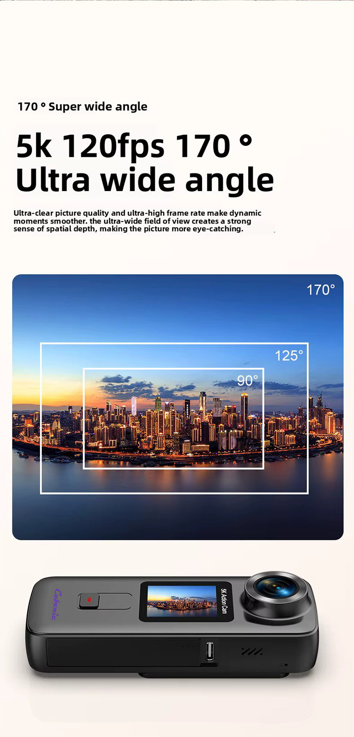 Image of Cubonic 5K Handheld 30fps G Pro Mark II Dual Display 24MP 2 inchTouchscreen WaterProof 30m Safety Case| 6-Axis Anti-Shake |170 Wide 1350MaH Dual Battery Sports and Action Camera