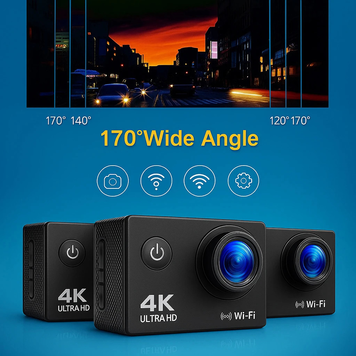 Image of GOPRC Sports Action camera 4K Action Camera for Biking, Hiking & Underwater with 30M Waterproof Case Sports and Action Camera