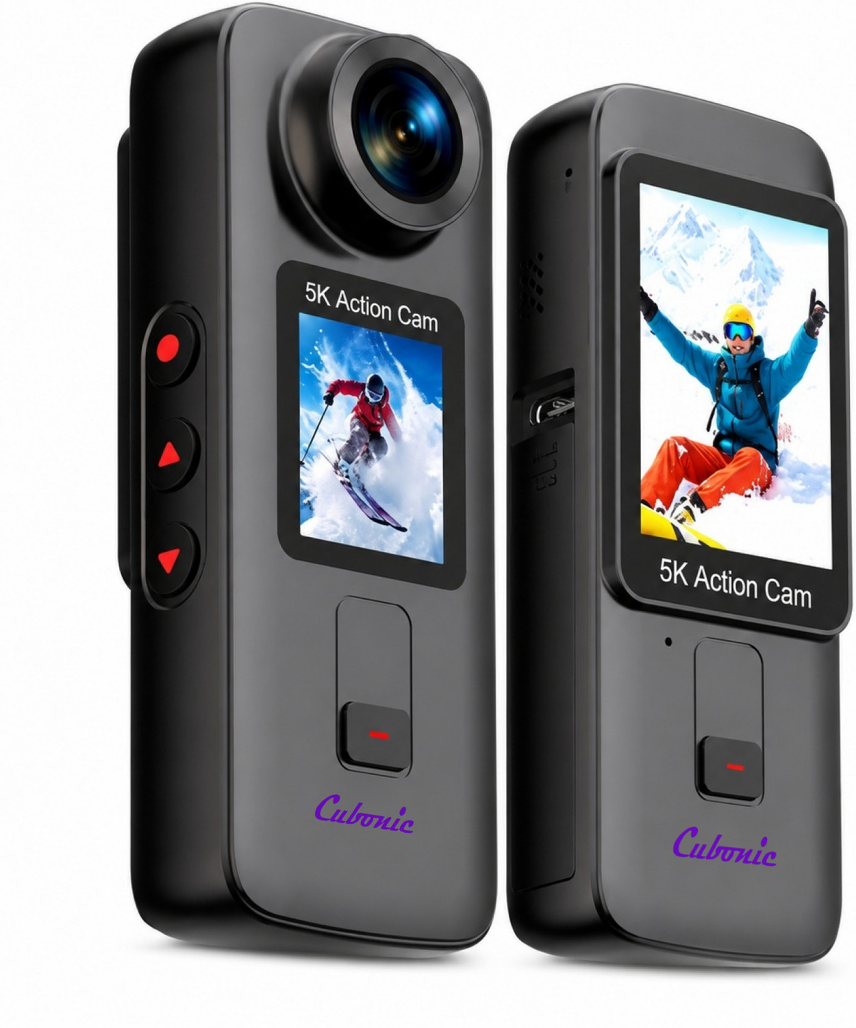 Image of Cubonic 5K Handheld 30fps G Pro Mark II Dual Display 24MP 2 inchTouchscreen WaterProof 30m Safety Case| 6-Axis Anti-Shake |170 Wide 1350MaH Dual Battery Sports and Action Camera