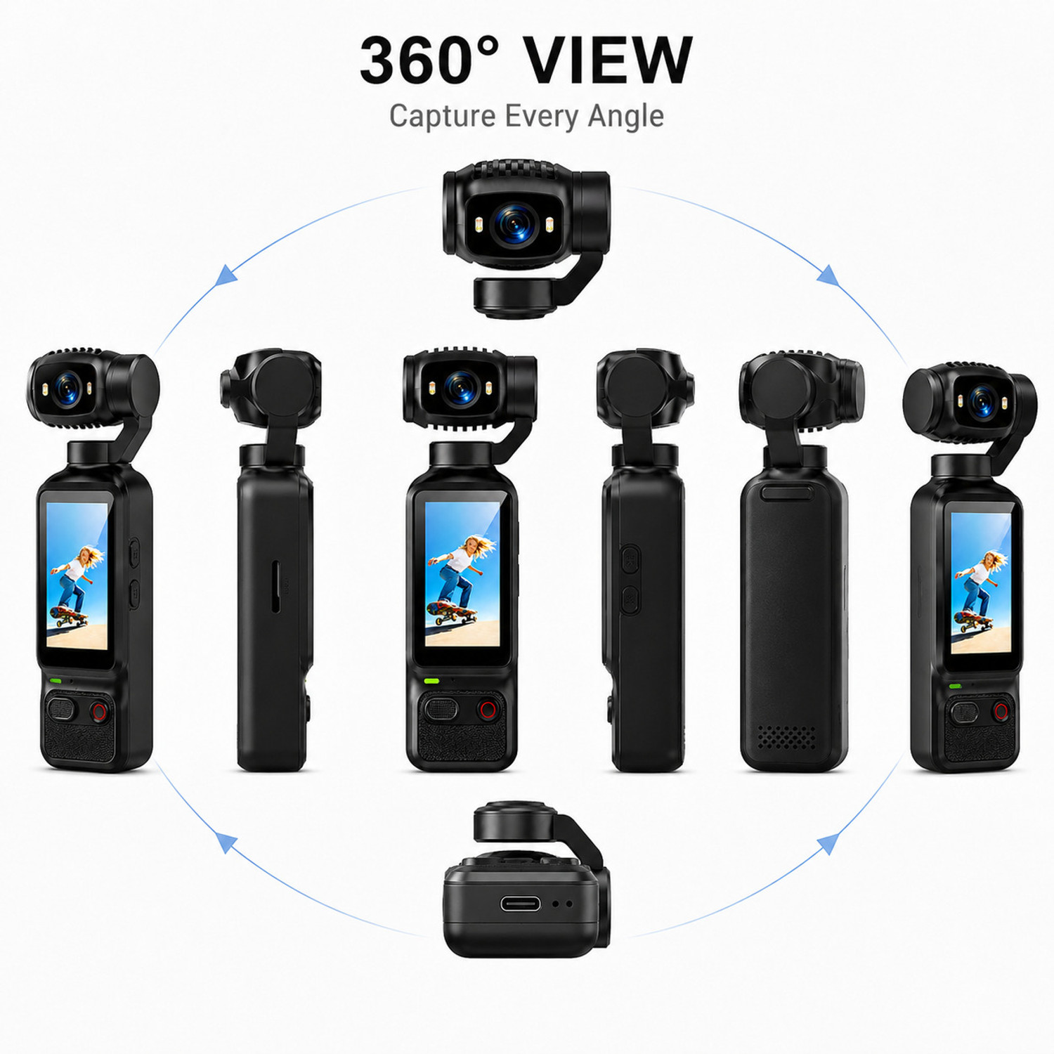 Image of GOPROS POCKET CAMERA with 180 Rotating Lens & 90 Adjustment angle Sports and Action Camera