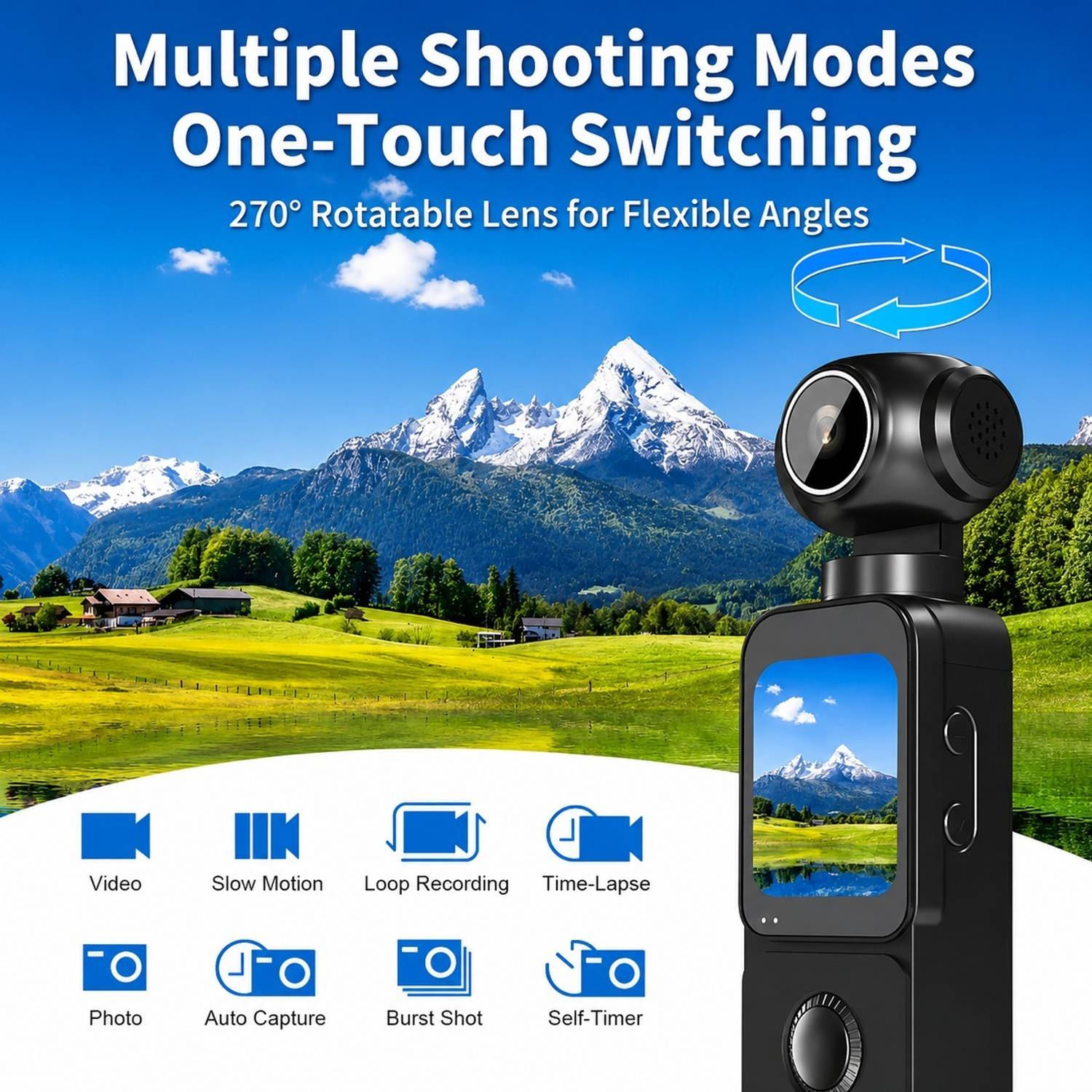 PARLYE Pocket Camera 180° Rotating Lens - Image 2