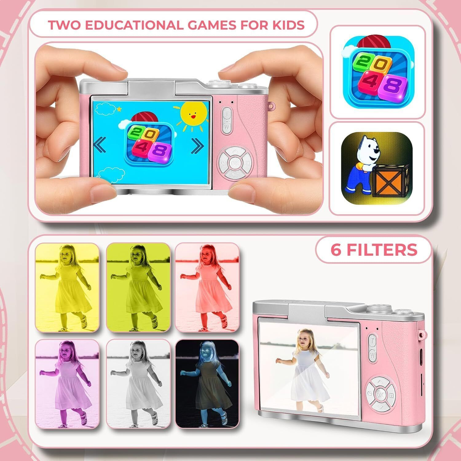Image of CASON 07 kids camera 48MP Digital Camera for Kids-Real Photo & Video Mini Camera for Photography Sports and Action Camera