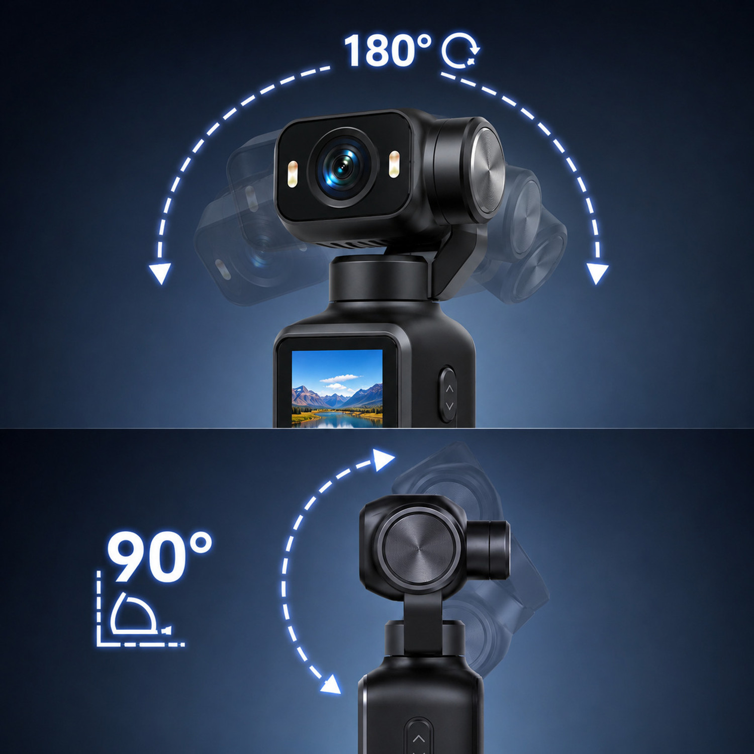 Image of MOII 4K MINI Pocket Vlogging Camera 180 Rotating Lens with 90 Tilt & Built-in Display Sports and Action Camera (Multicolor, 20 MP)