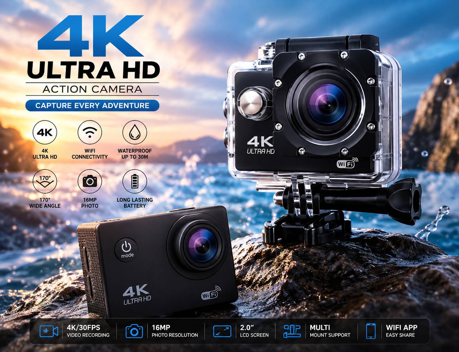 LATECH ACTION CAMERA 4K 16MP Waterproof Helmet Camera for Motorcycle, Cycling & Outdoor Adventures Sports and Action Camera Price in India - Buy LATECH ACTION CAMERA 4K 16MP Waterproof Helmet Camera for Motorcycle, Cycling & Outdoor Adventures Sports and Action Camera online at Flipkart.com