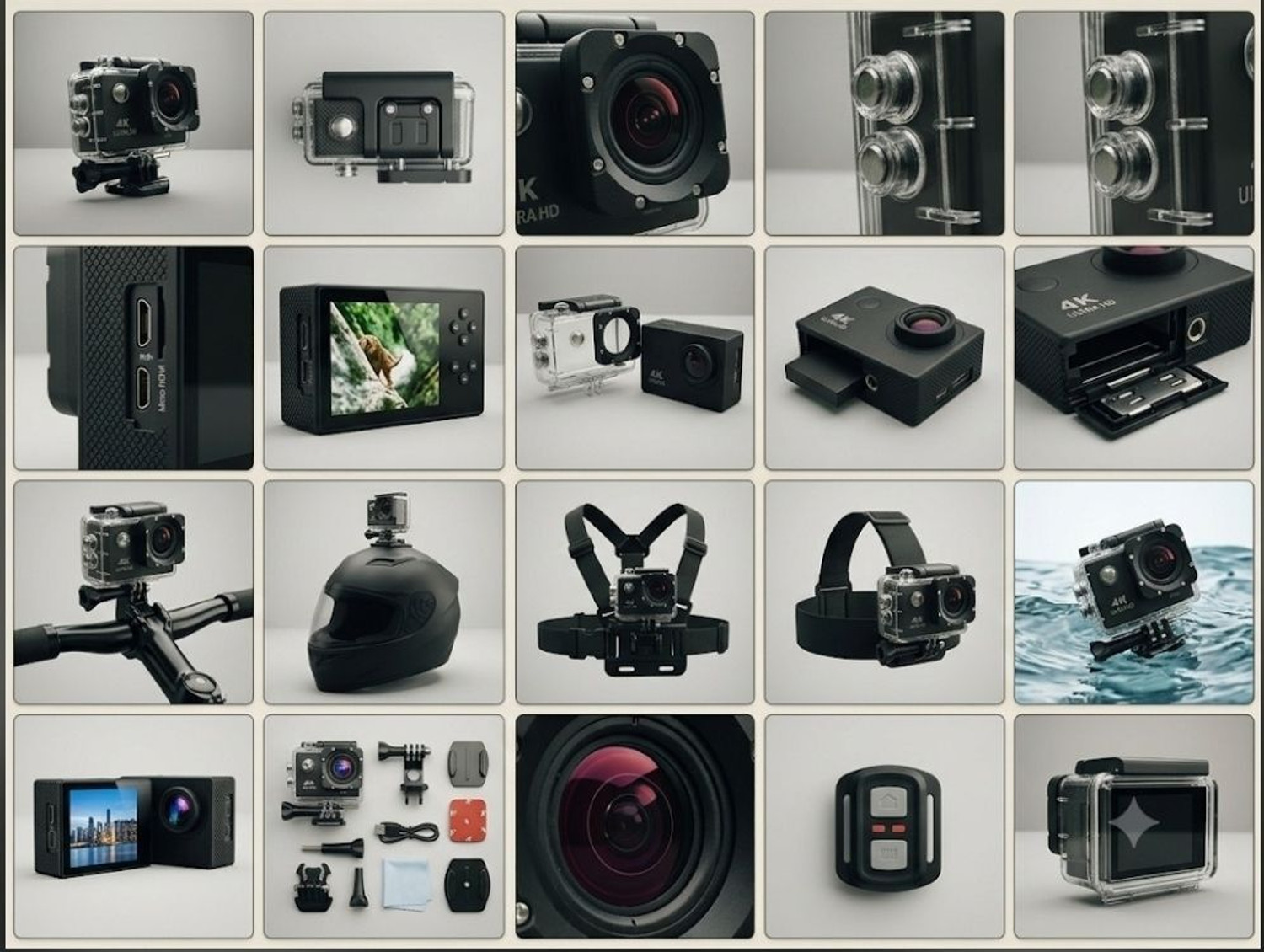 Image of DJICAM PRO 4K Action Camera,Waterproof 30M,Ultra Wide Lens, Pro Mount Kit with ACCESSIORIES Sports and Action Camera
